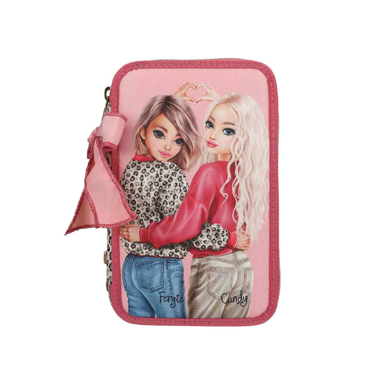 Depesche Buntstift "3-Fach Federtasche Leoheart TOPModel 7, 5 X 13 X 20 Cm Rosa"