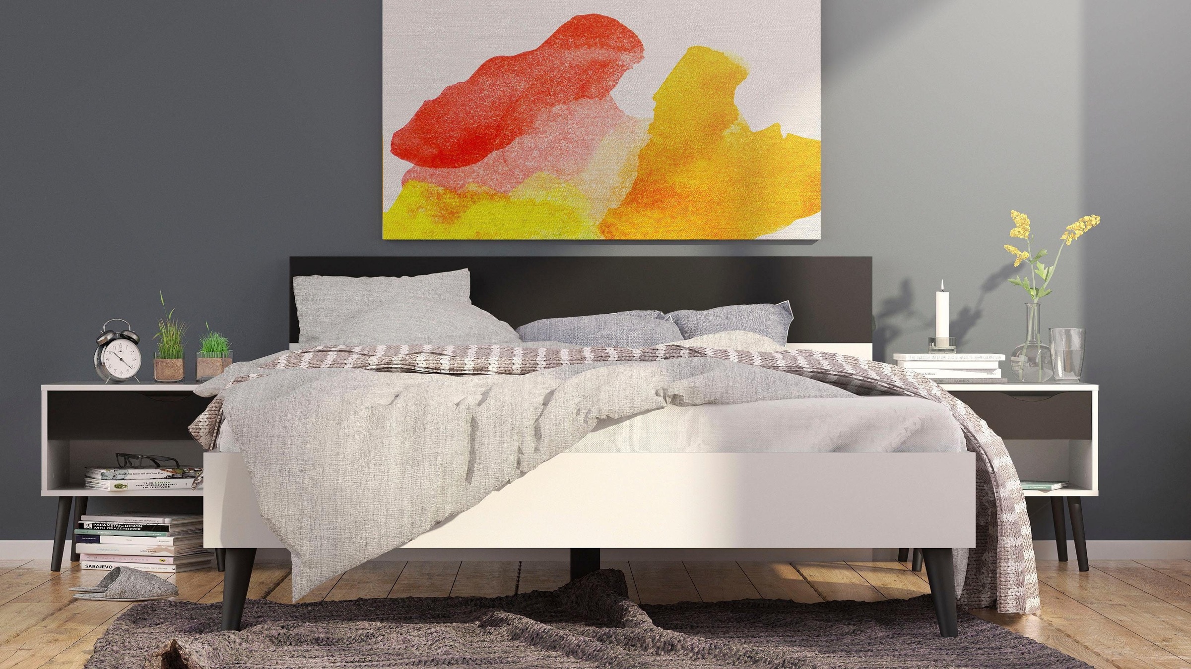 andas Nachttisch »Oslo Nachtkommode, Nachtschrank, Beistelltisch«, 1 Schublade, 1 offenes Fach, Breite 50 cm, Höhe 50 cm