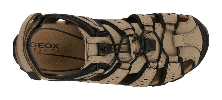 Geox Sandale »UOMO SANDAL STRADA C«, Sommerschuh, Klettschuh, Outdoorsandale, mit Lederfußbett