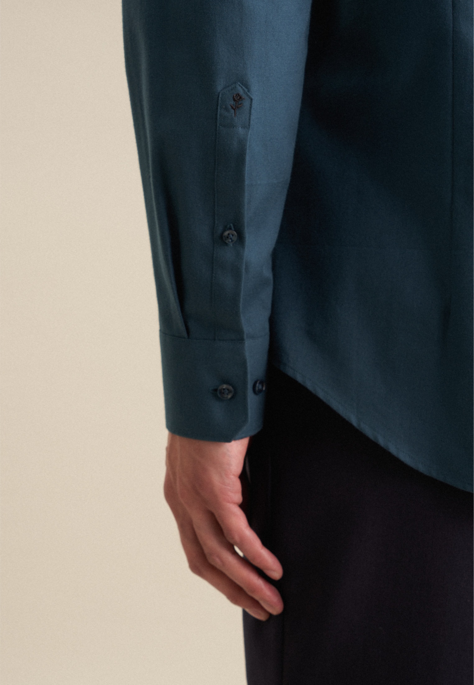 Thumbnail - seidensticker Flanellhemd "Slim" Slim 1/1 Kentkragen Uni