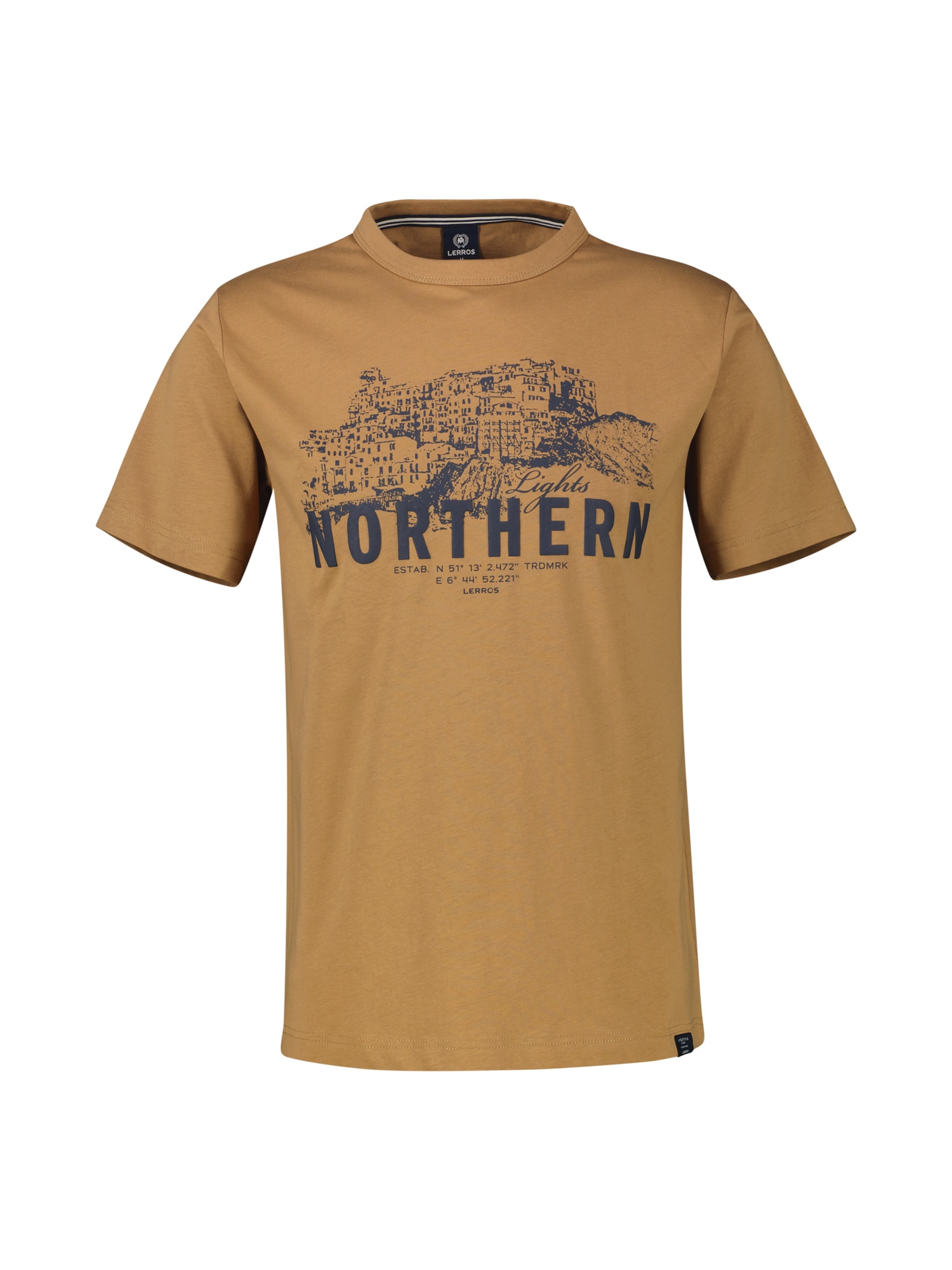 LERROS T-Shirt »LERROS Unifarbenes T-Shirt mit Brustprint«