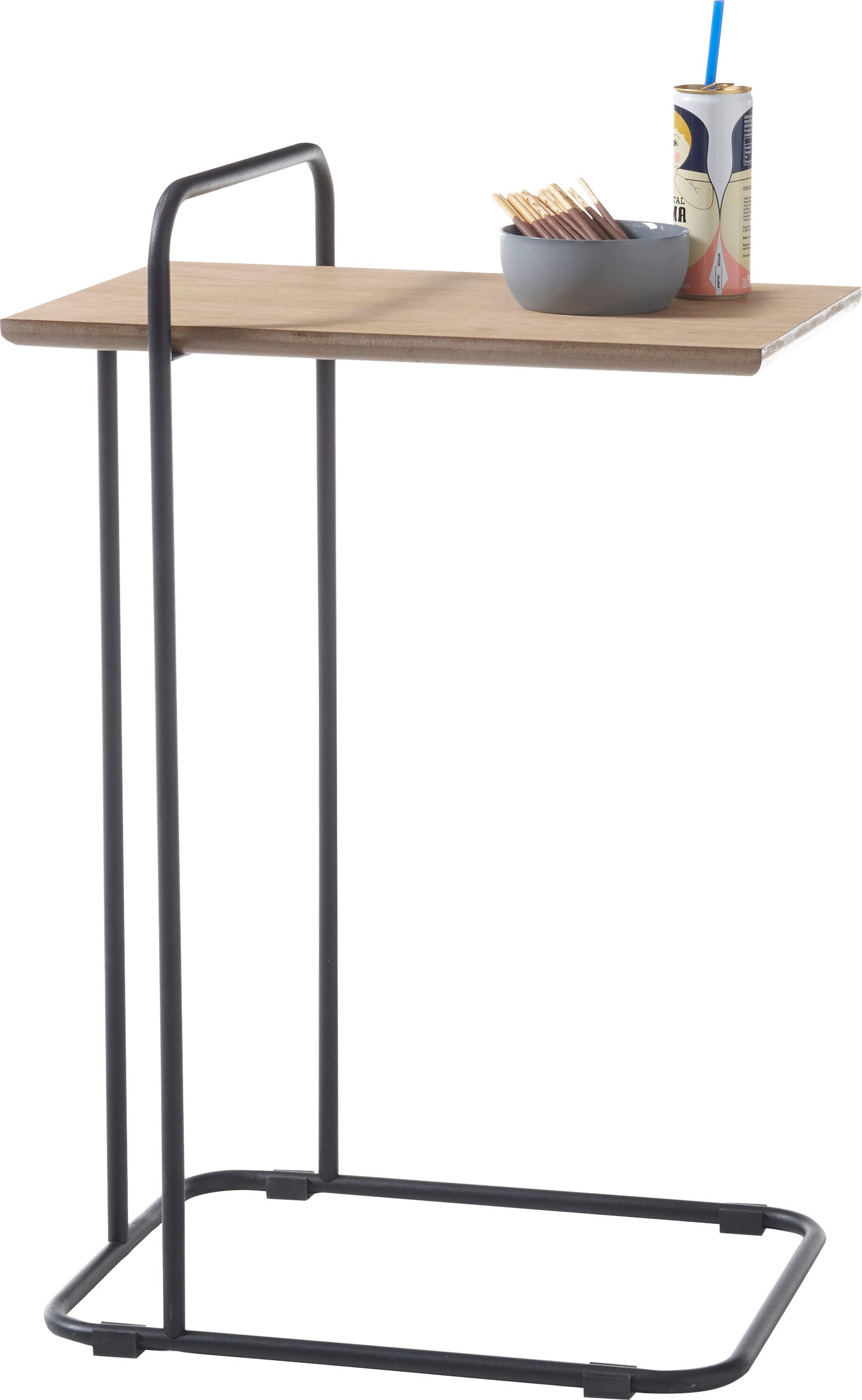 MCA furniture Beistelltisch »Eusta«, Tisch Eiche furniert, Gestell Schwarz