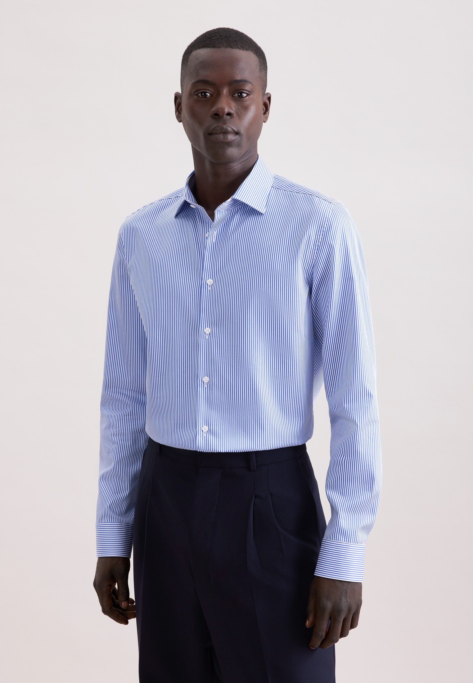 seidensticker Businesshemd "Schwarze Rose" Slim 1/1 Kentkragen Gestreift günstig online kaufen