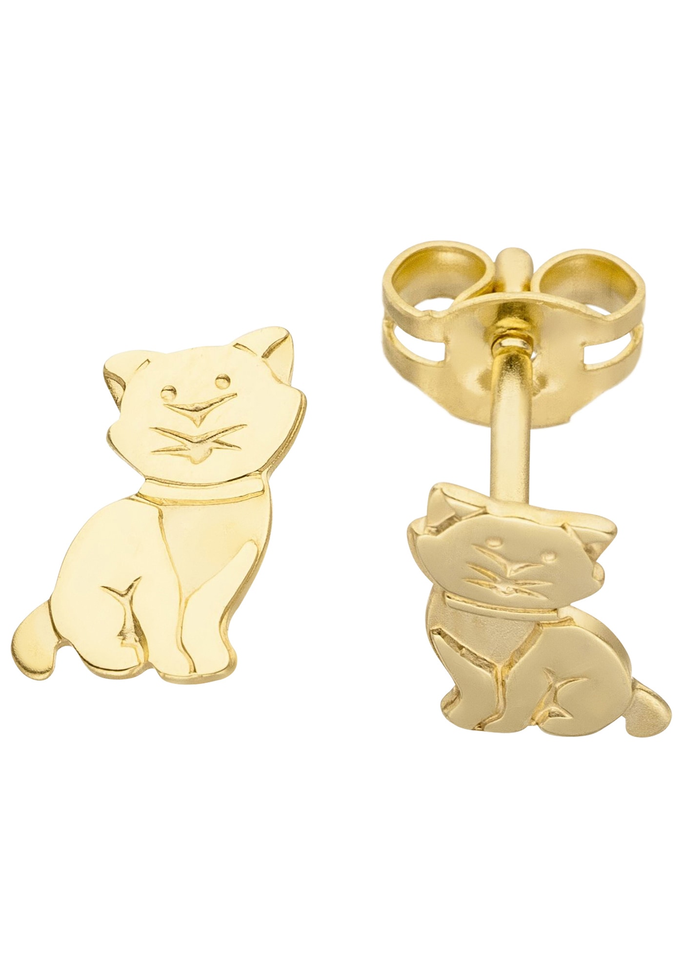 Paar Gold Ohrstecker JOBO 333 »Katze«