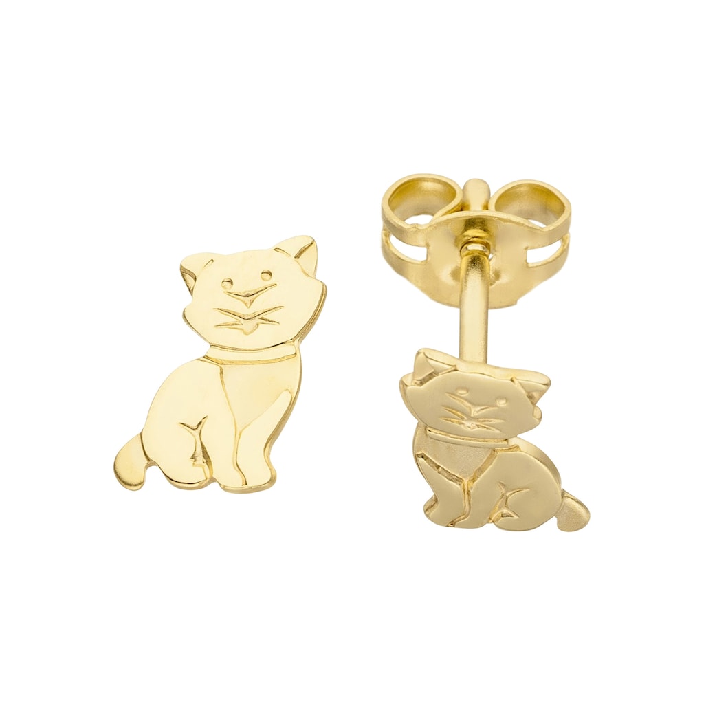 »Katze« Ohrstecker 333 Gold JOBO Paar