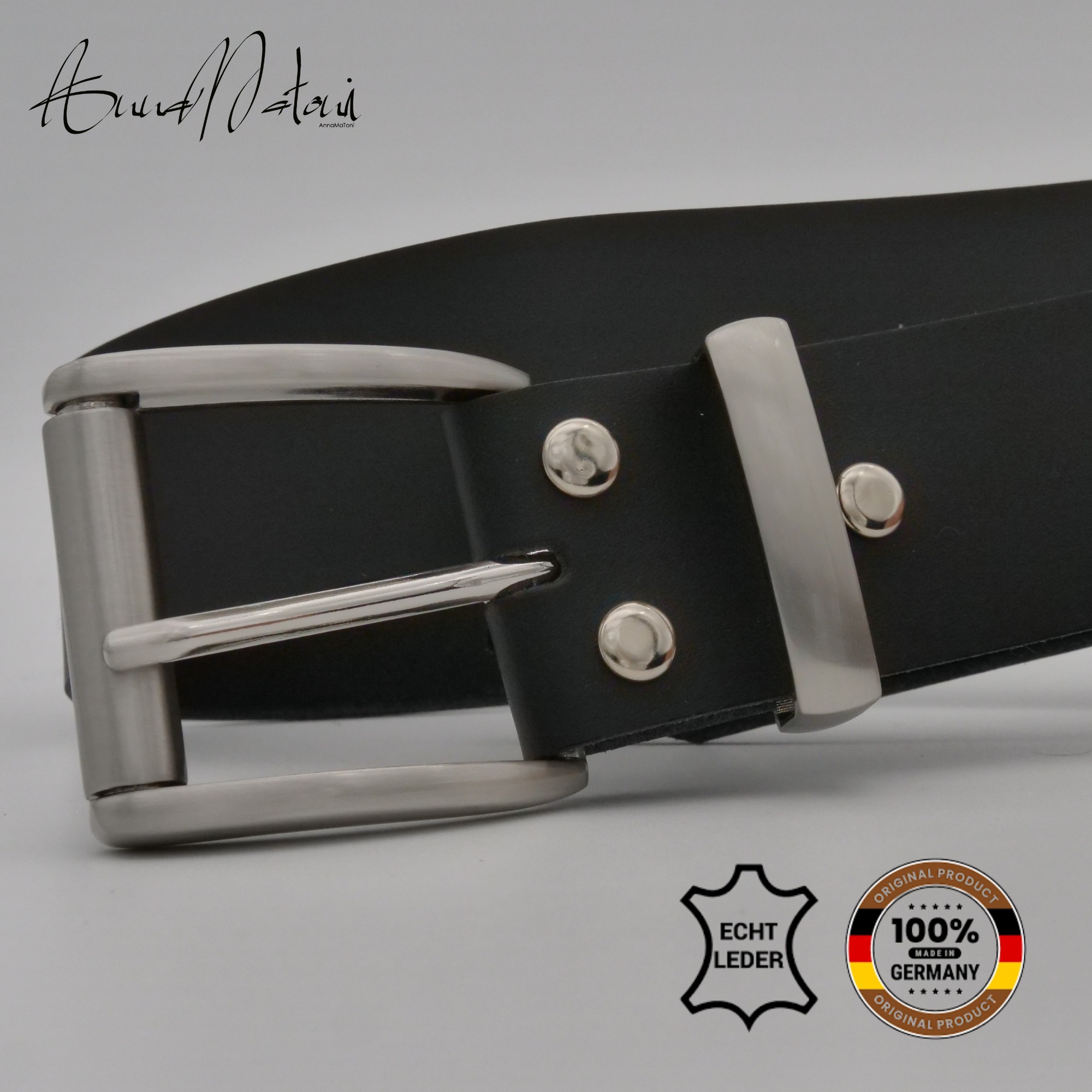 Thumbnail - AnnaMatoni Ledergürtel "AnnaMatoni Herren Ledergürtel Zeitloses Design Gürtel 4cm breit"