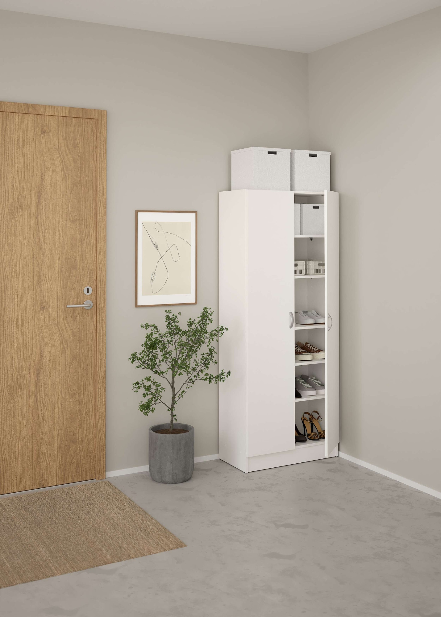 INOSIGN Drehtürenschrank »Focus, Kleiderschrank, Stauraum«, mit 2 Türen und 5 Einlegeböden, Breite 69 cm, Höhe 170 cm