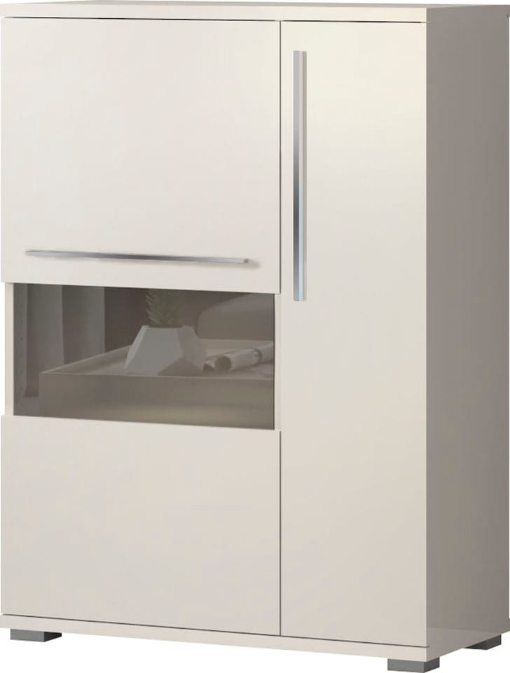 Places of Style Highboard »Piano Vitrine«, UV lackiert, Soft-Close Funktion