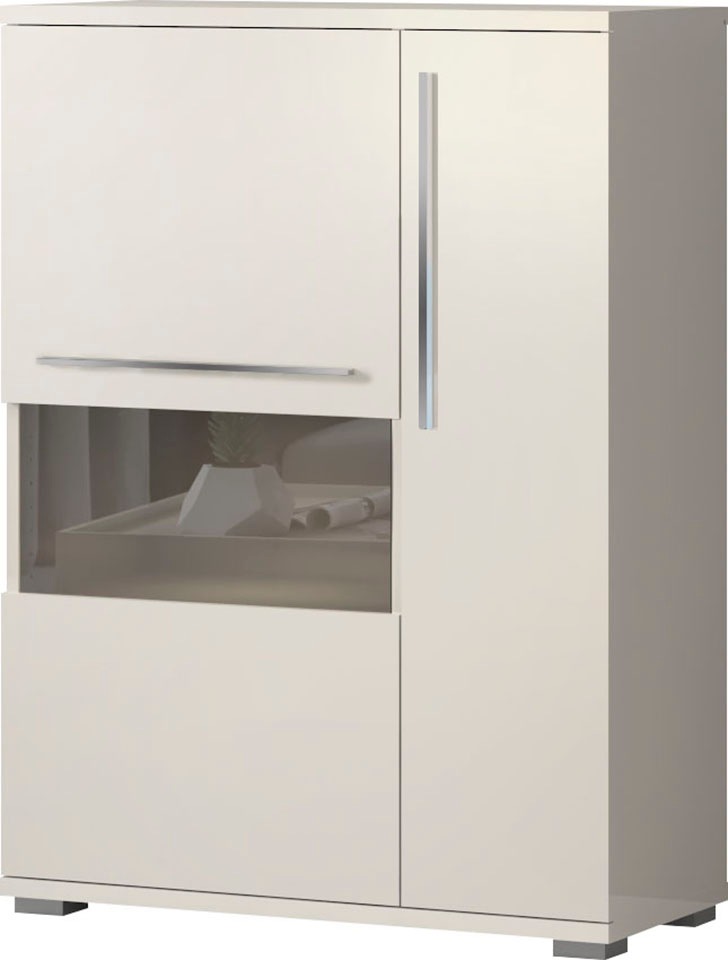 Places of Style Highboard "Piano Vitrine", UV lackiert, Soft-Close Funktion günstig online kaufen