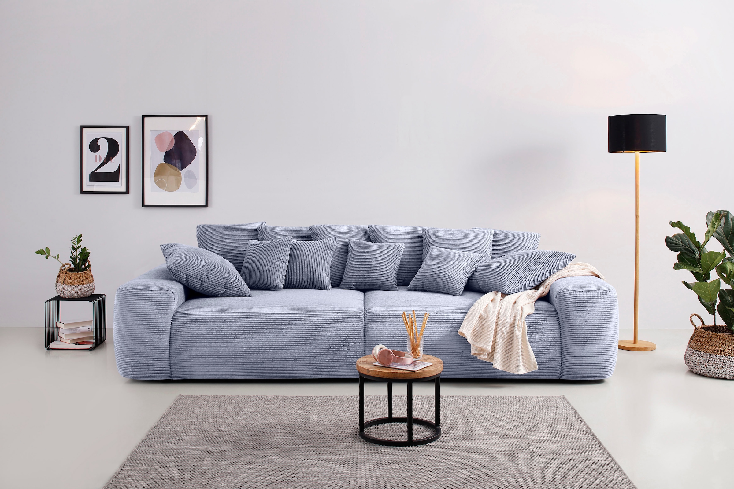 Home affaire Big-Sofa "Sundance, B/T 302/137 cm", Dauerschläfer mit Hygiene-Topper und Transporttasche