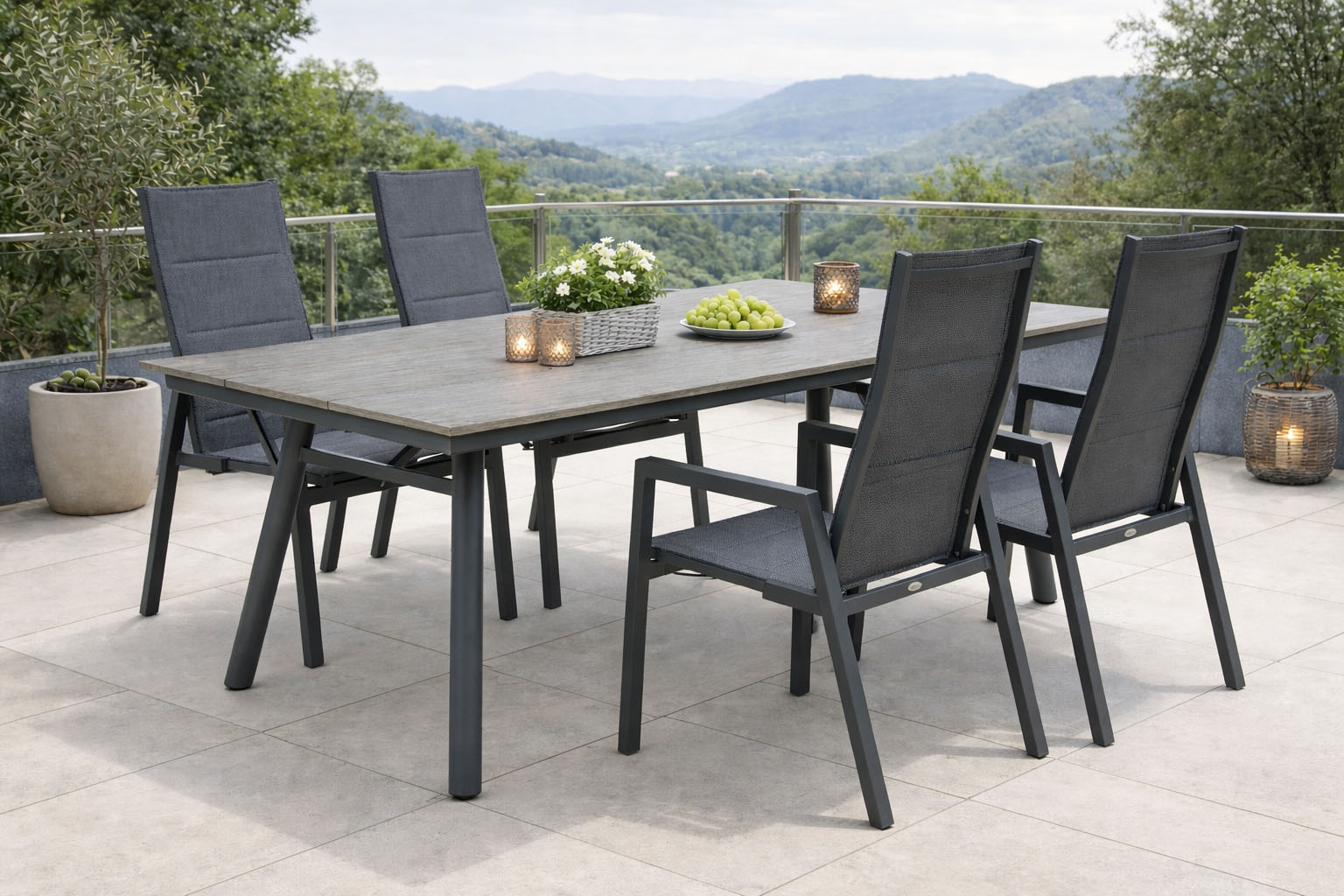 Destiny Garten-Essgruppe "COSTA HL SAN MARINO" Set, 5 tlg. Aluminium, Textilene, Polywood