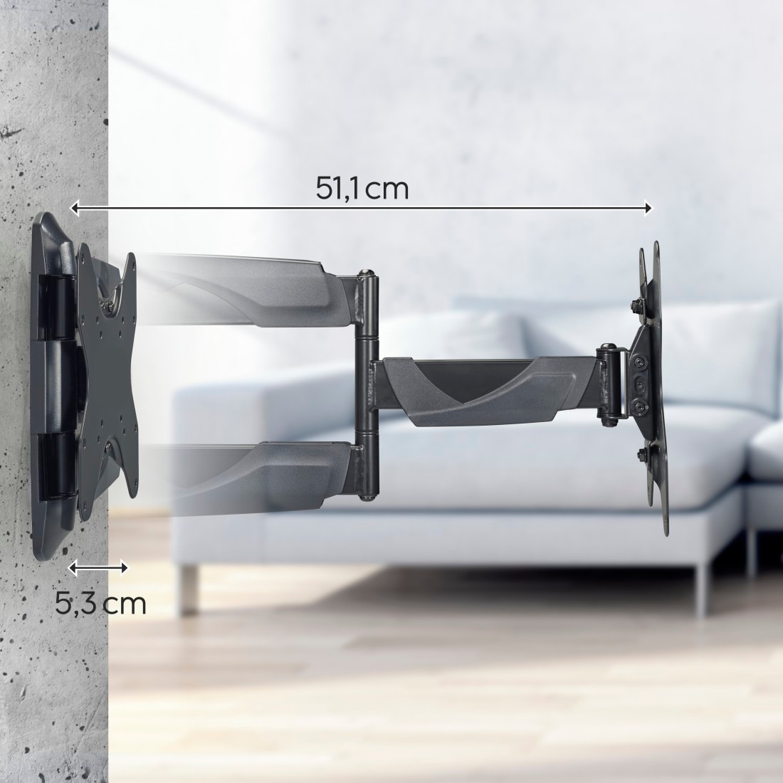 Hama TV-Wandhalterung »Halterung, schwenkbar, neigbar, ausziehbar von 48 - 122 (19" - 48")«, bis 122 cm Zoll, max. 35 kg