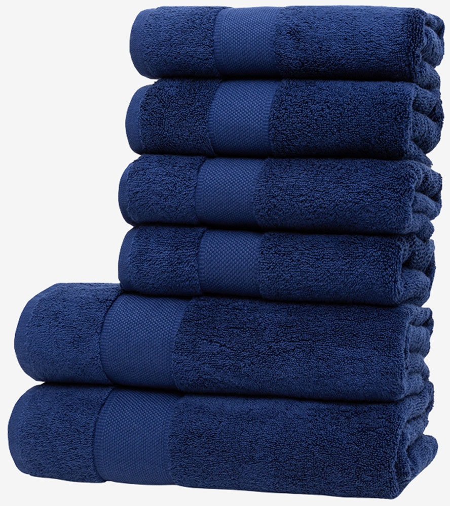 Wolkenfeld Handtuch Set »Premium Low-Twist Baumwolle 550 g/m² – 6-teiliges Bade-Set« 6 tlg. Frottier 2 Duschtücher 70×140 cm & 4 Handtücher 50×100 cm