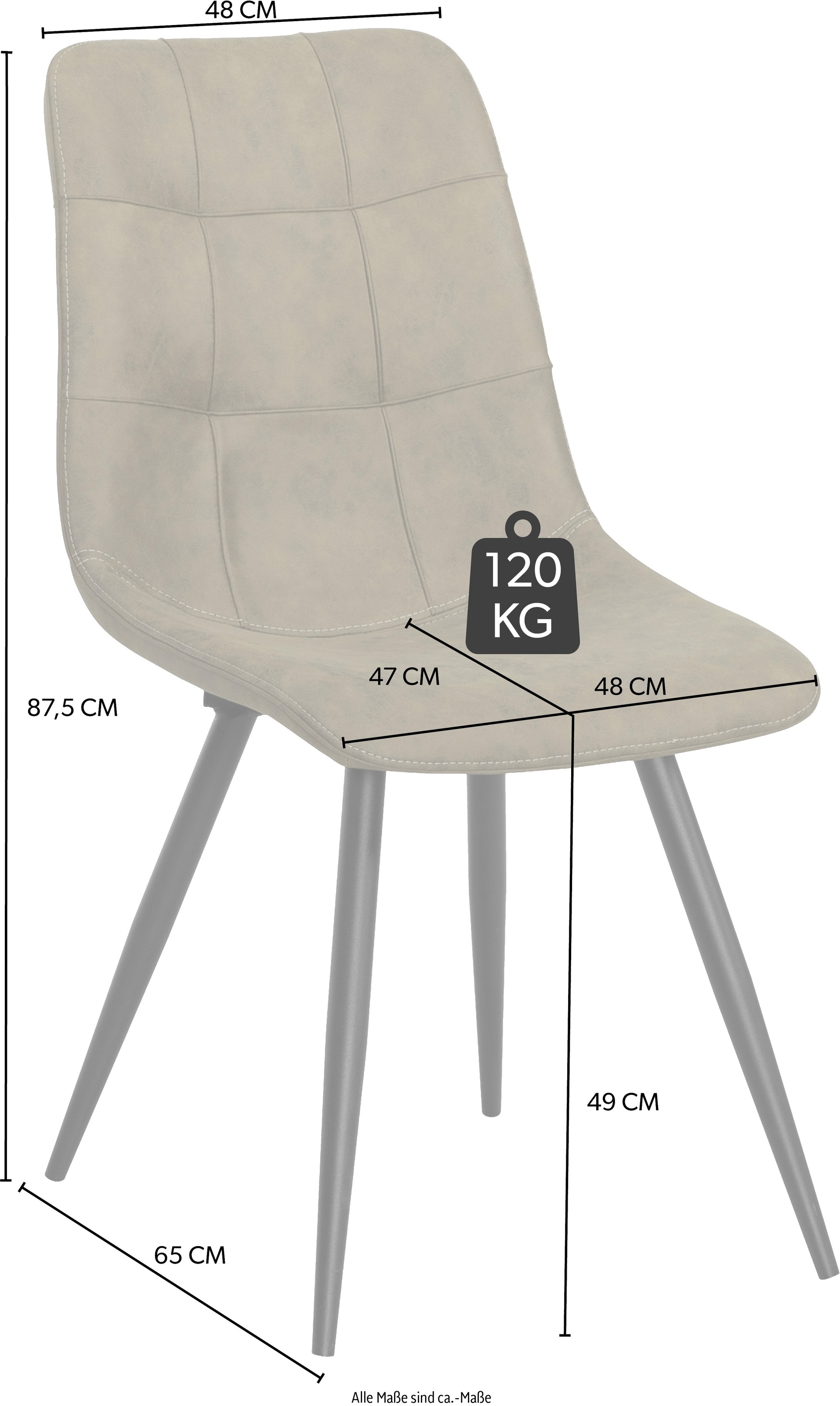 OMG Design Esszimmerstuhl »Peak«, (Set), 2 St., Stoff, moderne Sitzschale in Microfaser Lederoptik