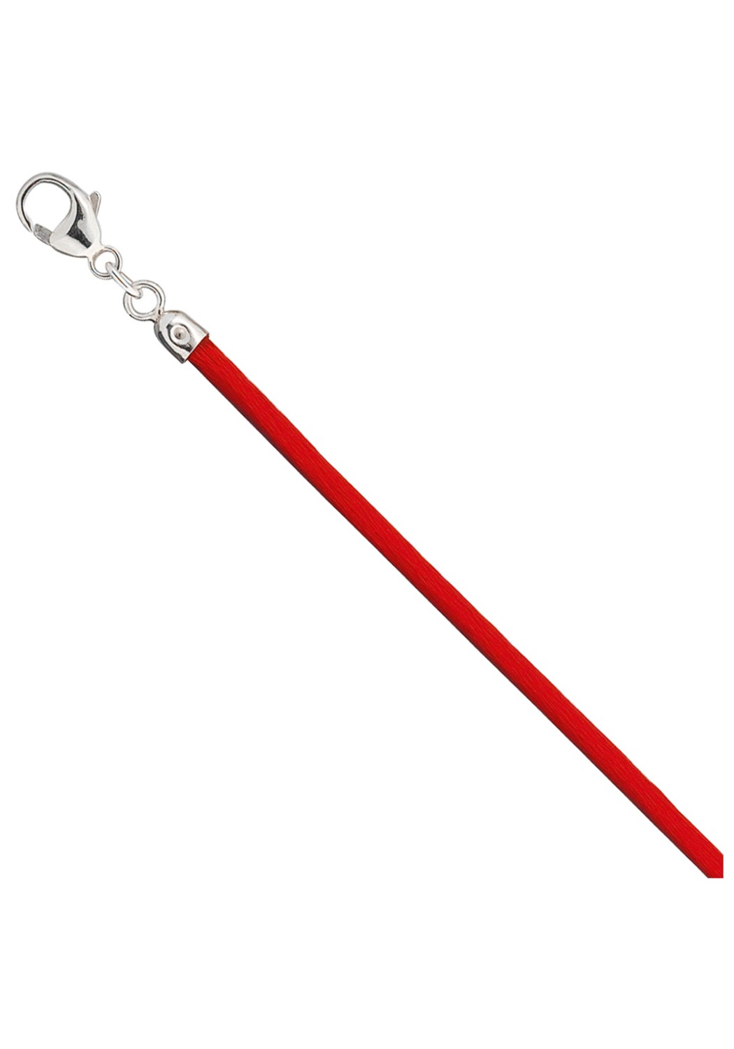 JOBO Kette ohne Anhänger, Seidenkette rot 42 cm 2,8 mm