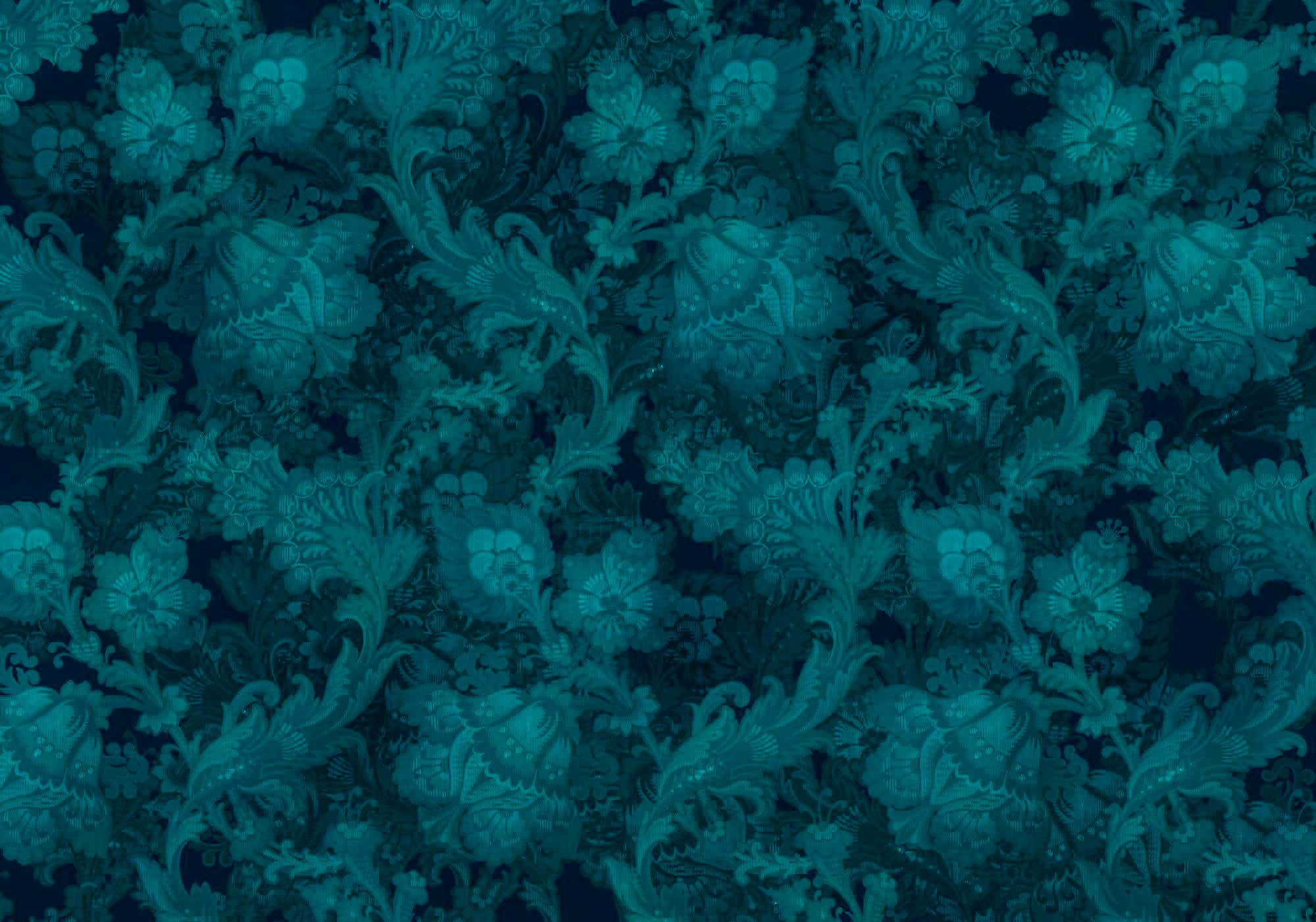 Komar Vliestapete "Digitaldruck Vlies - Fleurs De Nuit - Größe 400 X 280 Cm" Bedruckt Glatt Wohnzimmer, Schlafzimmer