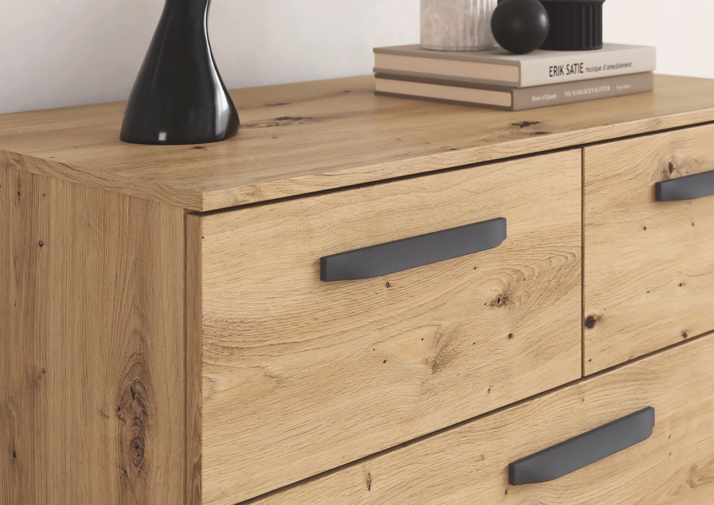 rauch Schubkastenkommode »Sideboard Schubladenkommode OTELI mit Dekor- und Hochglanzfront« Breite 80 cm inkl. Soft-Close-Funktion,  mit 5 geräumigen Schubladen für viel Stauraum MADE IN GERMANY