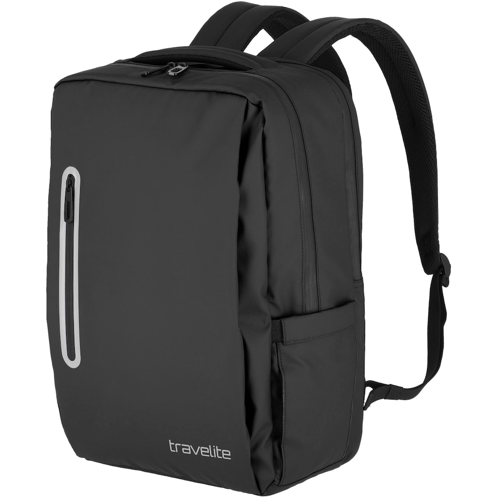 travelite Rucksack »Basics Boxy, 43 cm«, Arbeitsrucksack Schulrucksack Freizeitrucksack mit 15-Zoll Laptopfach