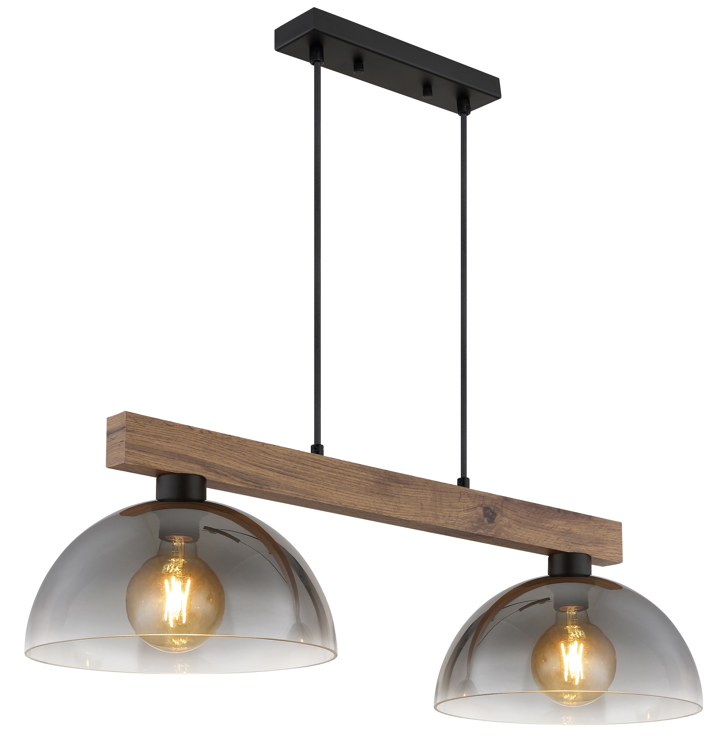 NOWA Hängeleuchte »ROMY« E27 1 Stk. Hängeleuchte Holz & Glas, höhenverstellbar, stilvoll modern