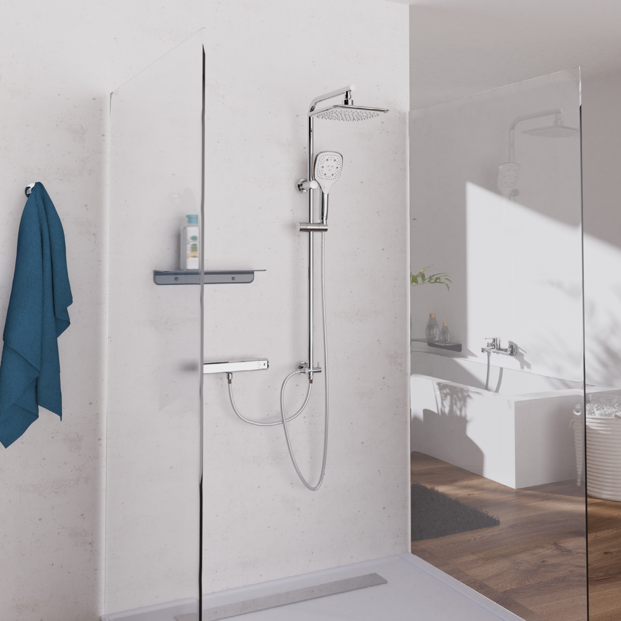 Schütte Duschsystem "MADEIRA" Überkopfbrause-Set, Regendusche, Wellness, Ko günstig online kaufen