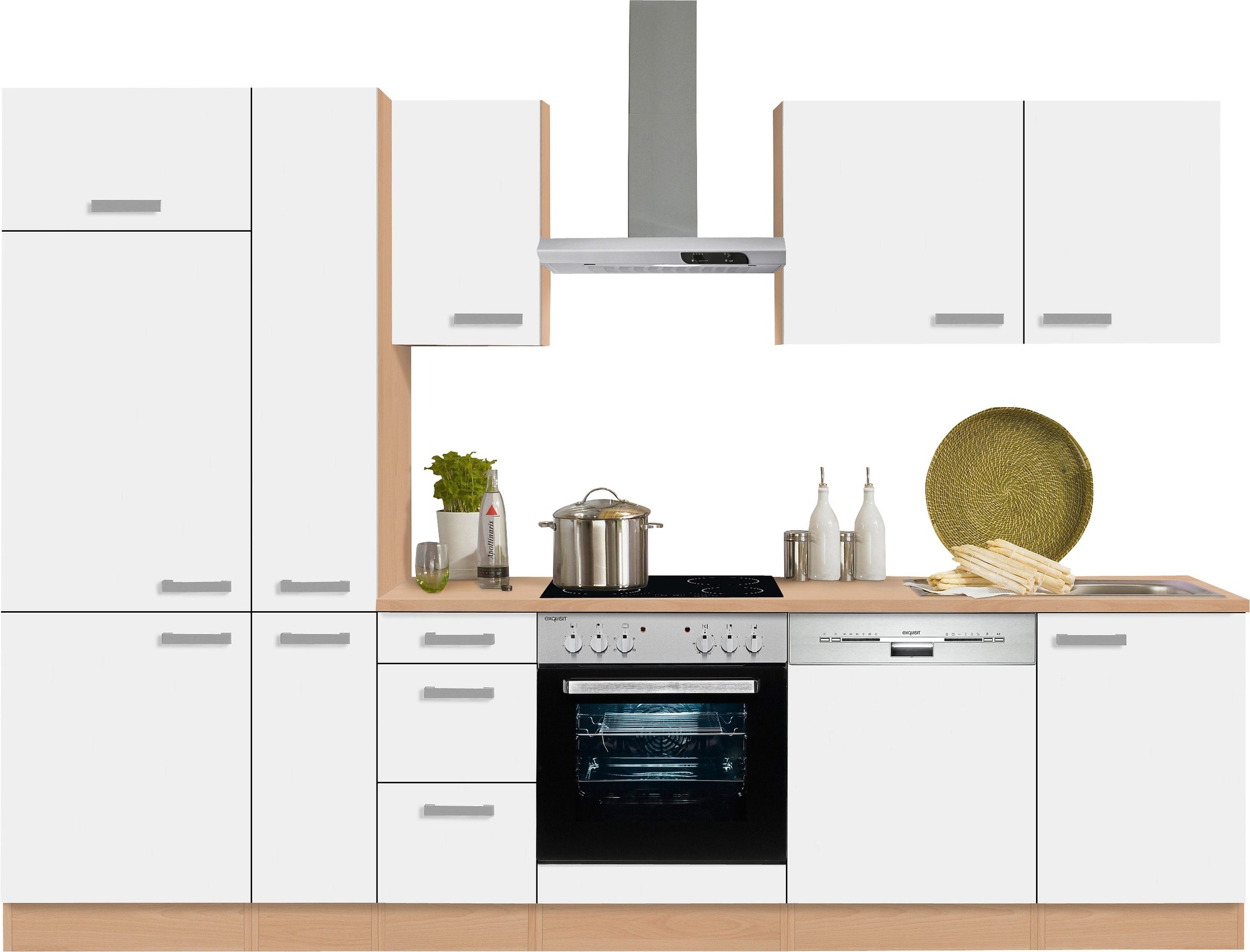 Küchenzeile »Odense«, mit E-Geräten, Breite 300 cm mit 28 mm starker Arbeitsplatte