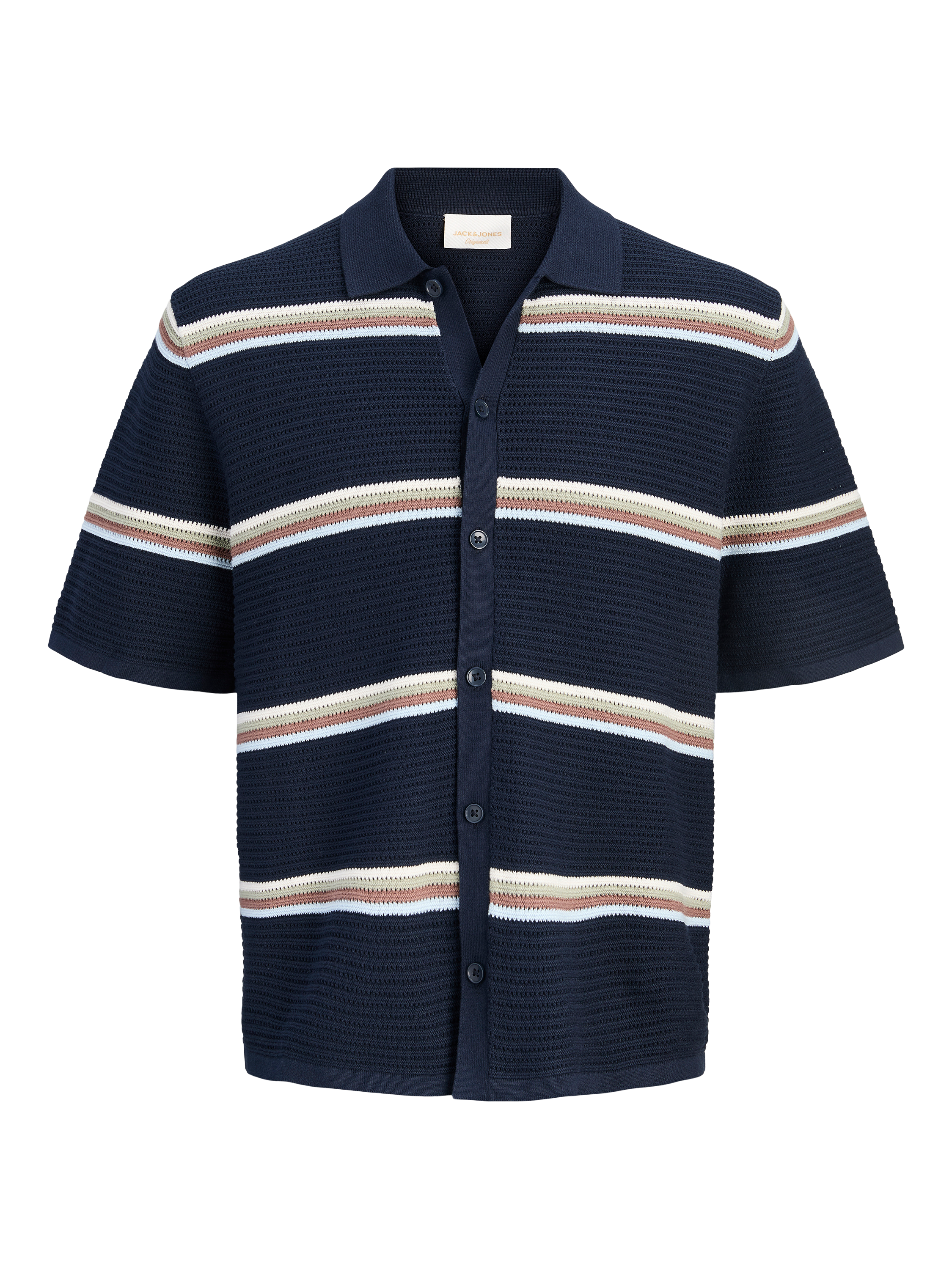 Jack & Jones Kurzarmhemd »JORMAINE KNIT SS POLO CARDIGAN SN« Gestrickt, Baumwolle, relexed fit