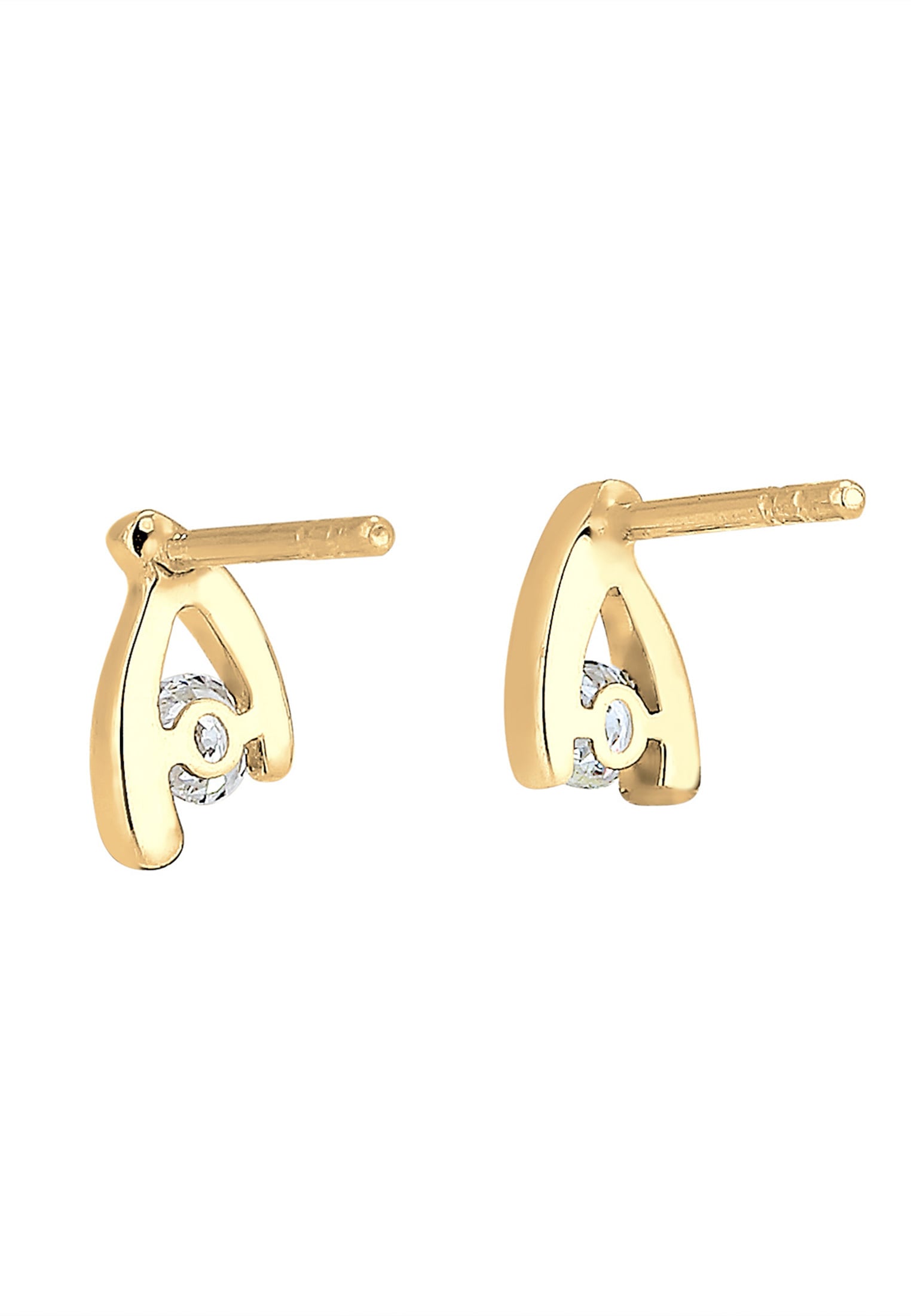Elli Premium Paar Ohrstecker »Ohrstecker Zirkonia Weiß 585 Gelbgold«