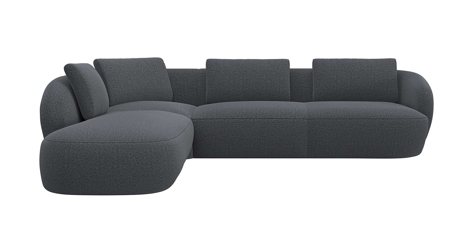 FLEXLUX Ecksofa "Torino, rund, L-Form, Sofa-Ecke mit Ottomane", Modernes, o günstig online kaufen