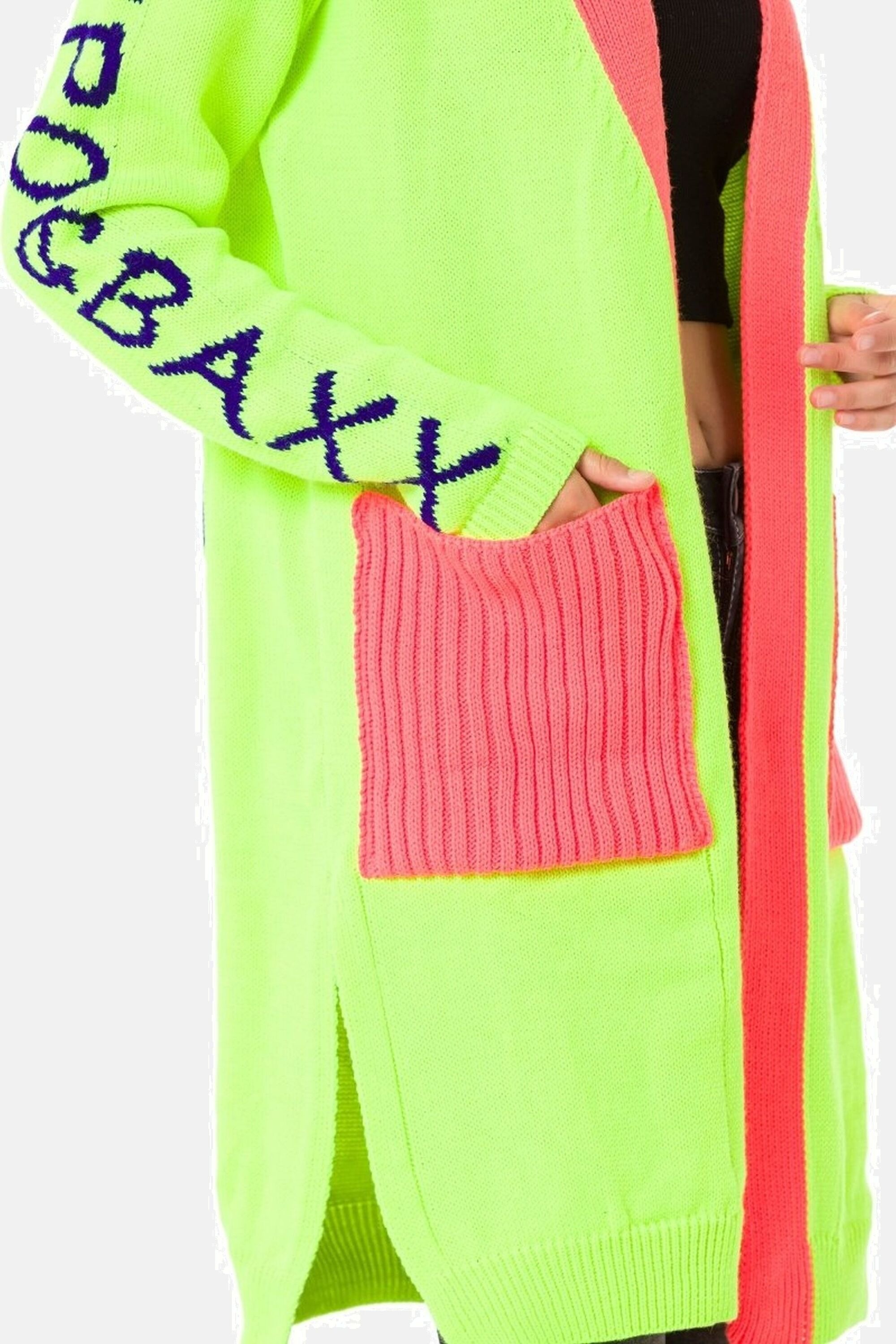 Cipo & Baxx Cardigan »Stickjacke«, Im coolen Neon-Design, WP242