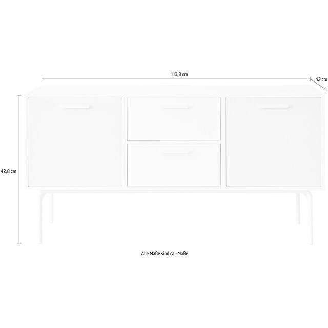 Hammel Furniture Media-Board »Keep by Hammel«, AV-Korpus auf Sockel, 2  Schubladen und 2 Stofftüren, Breite 113,8 cm kaufen | BAUR