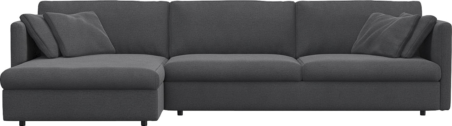 FLEXLUX Ecksofa "Lovane" Weich & anschmiegsam, große Sitztiefe auf Kaltschaum, Dekokissen inkl.