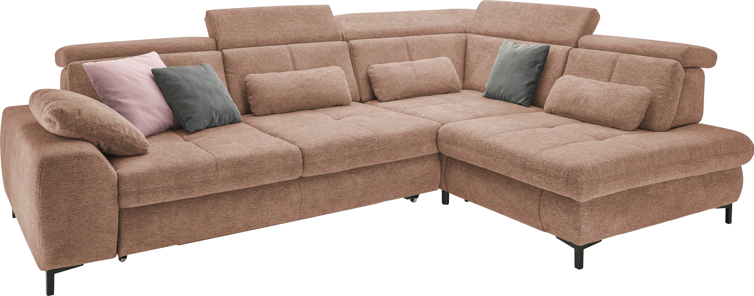 set one by Musterring Ecksofa »SO 3400 Sitzhöhe 47cm oder 49cm, Sitztiefe verstellbar, B/T 317/220 cm«, Kaltschaumpolsterung, Flachgewebe, whlw. mit weiteren Funktionen