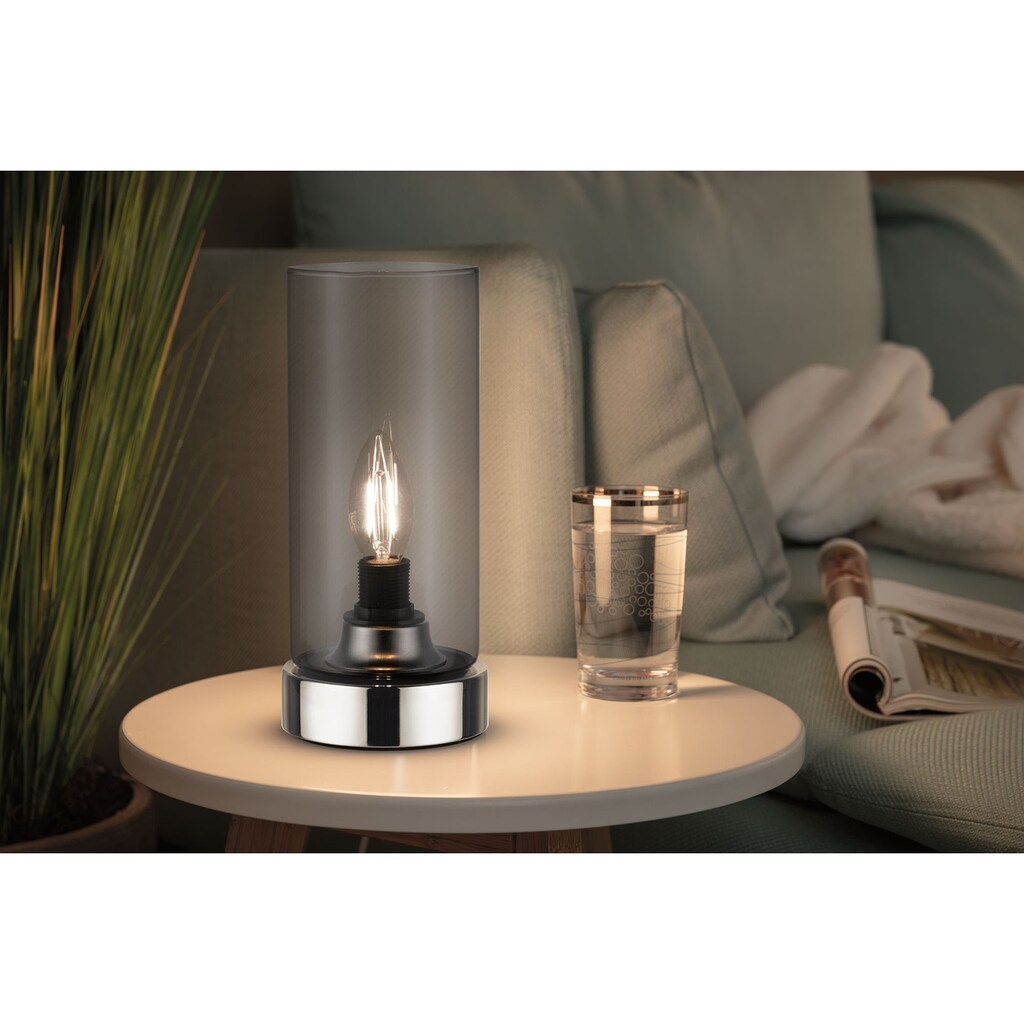 Wohnen Aktuelle Wohntrends Paulmann Nachttischlampe »Pinja Chrom/Rauchglas mit Touchschalter 1-flammig«, E14, 1 St. 