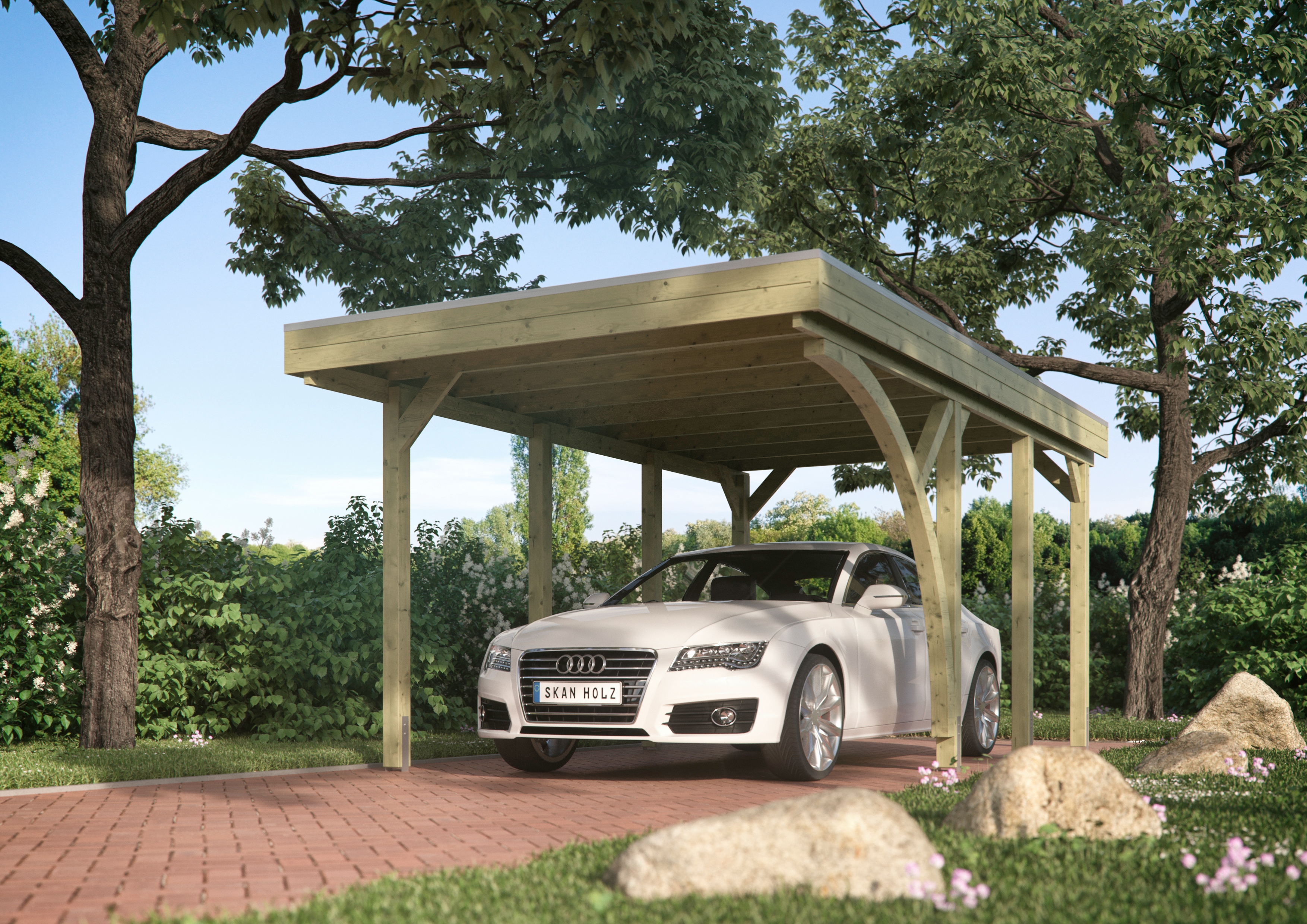 Skanholz Einzelcarport "Friesland 5" Massivholz 270 cm braun