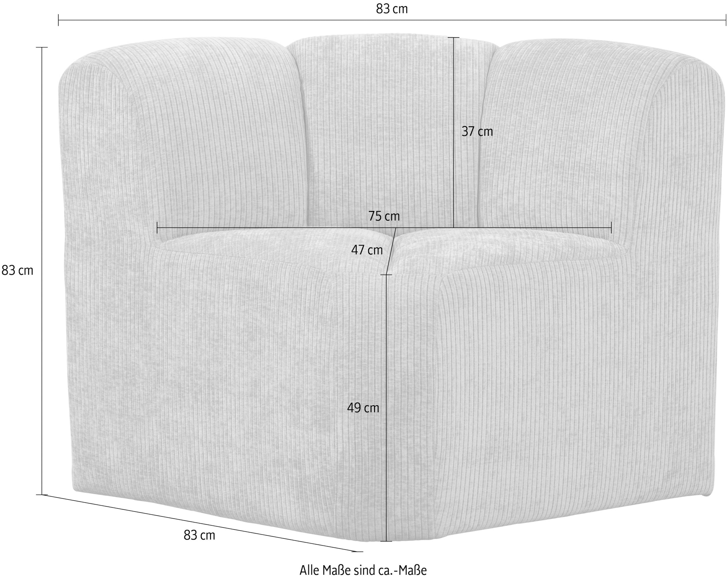 WOOOD Sofa-Eckelement »Mojo mit Rückenlehne und Jacquard-Rippenbezug B 83 x T 83 x H 83 cm« Ausgezeichnete Verschleißfestigkeit, Tragkraft 120 kg, kombinierbar