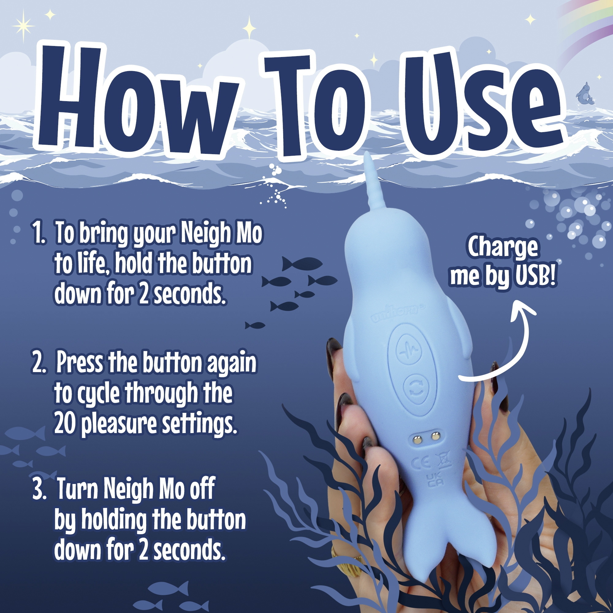 You2Toys Vibrator »Auflegevibrator Narwhal«