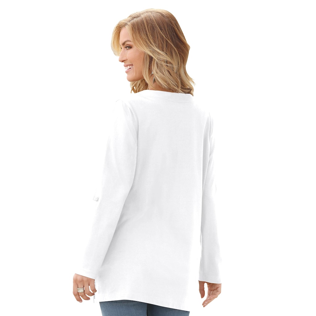 Damenmode Shirts & Sweatshirts Classic Basics Longshirt »Longshirt«, (1 tlg.) weiß