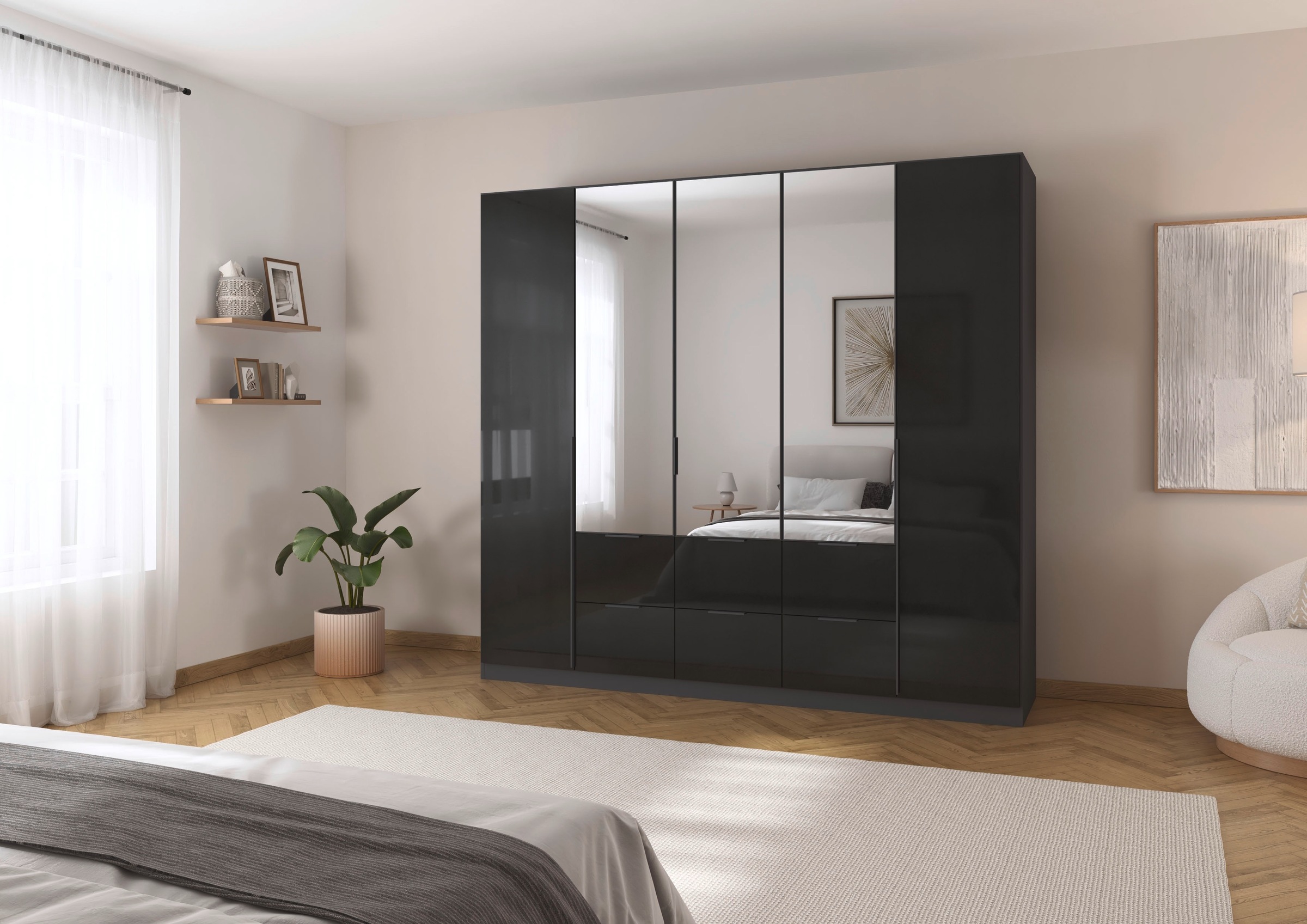 OTTO home Drehtürenschrank "Kleiderschrank Schrank Garderobe AGORDO mit Dek günstig online kaufen