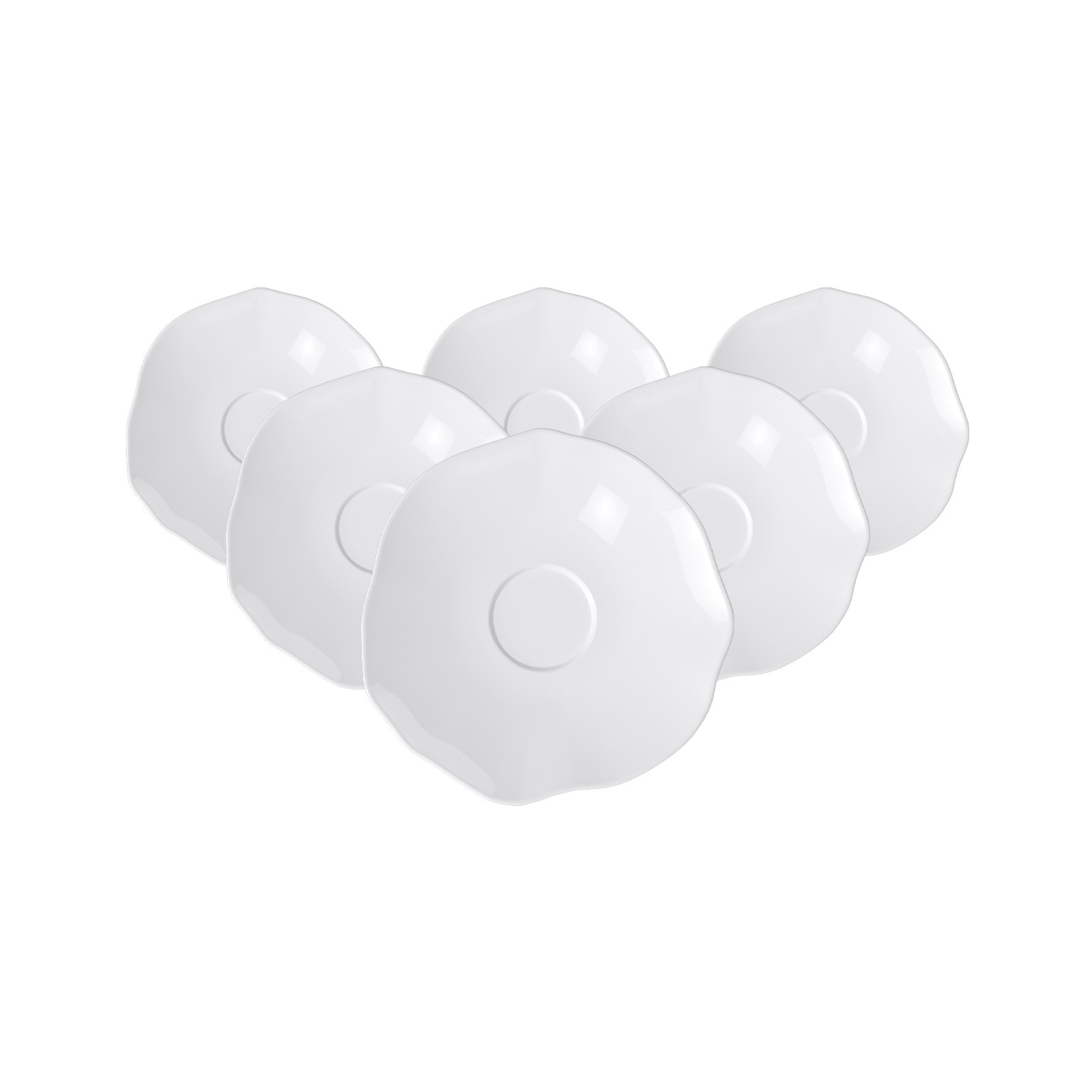 Villeroy & Boch Untertasse "Kaffeeuntertassen Pura ø 15,6 cm 6er Set weiß" Spülmaschinenfest, Mikrowellensicher
