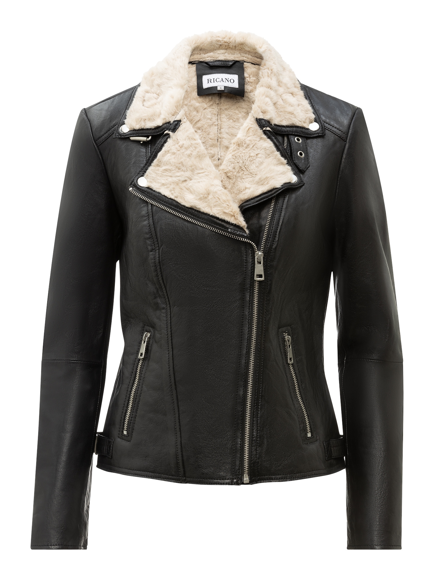 RICANO Bikerjacke "Lederjacke Holly" Handgefertigt aus echtem Leder