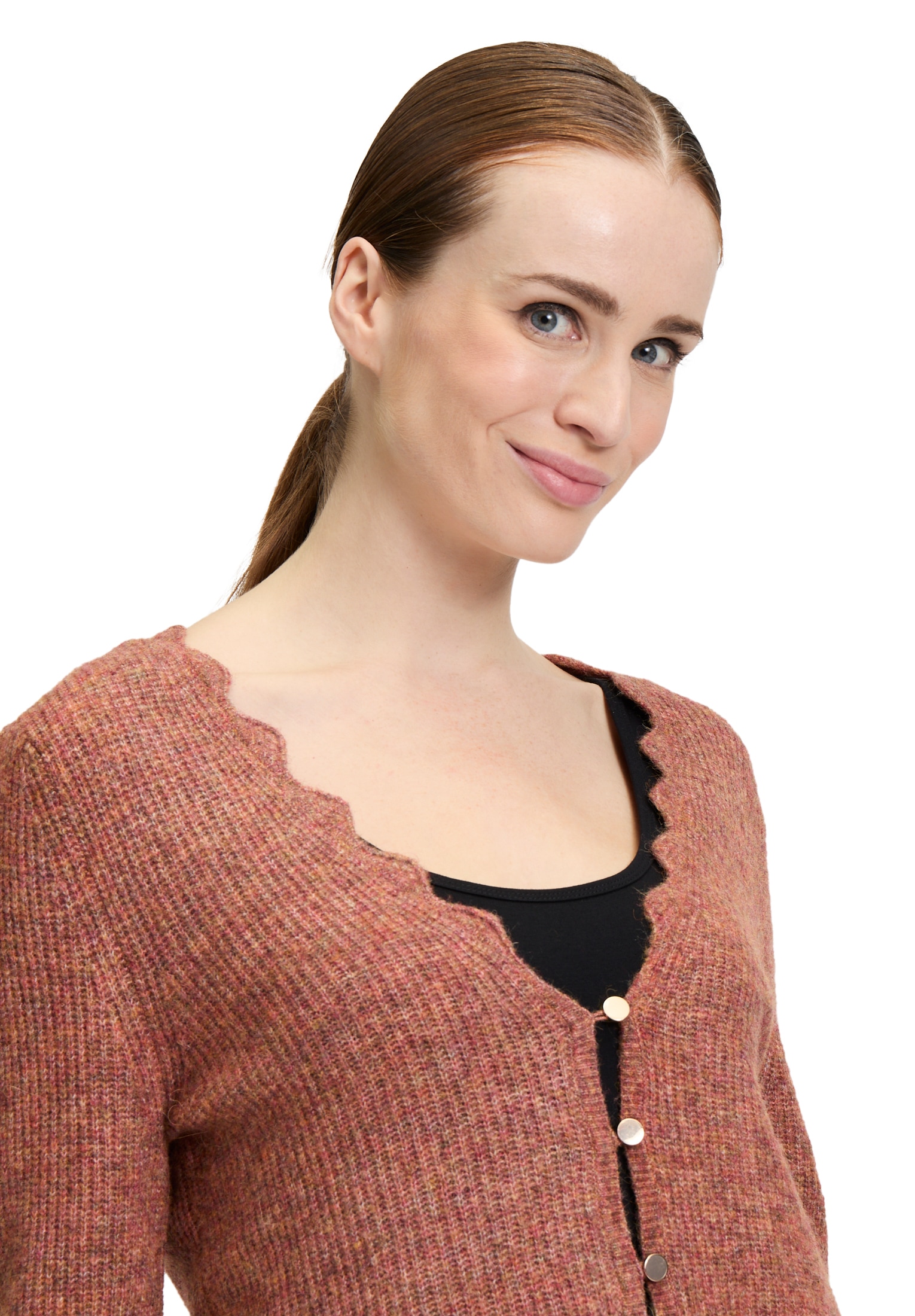 Cartoon Strickjacke »Cartoon Damen Strick-Cardigan mit V-Ausschnitt«, Häkelstich
