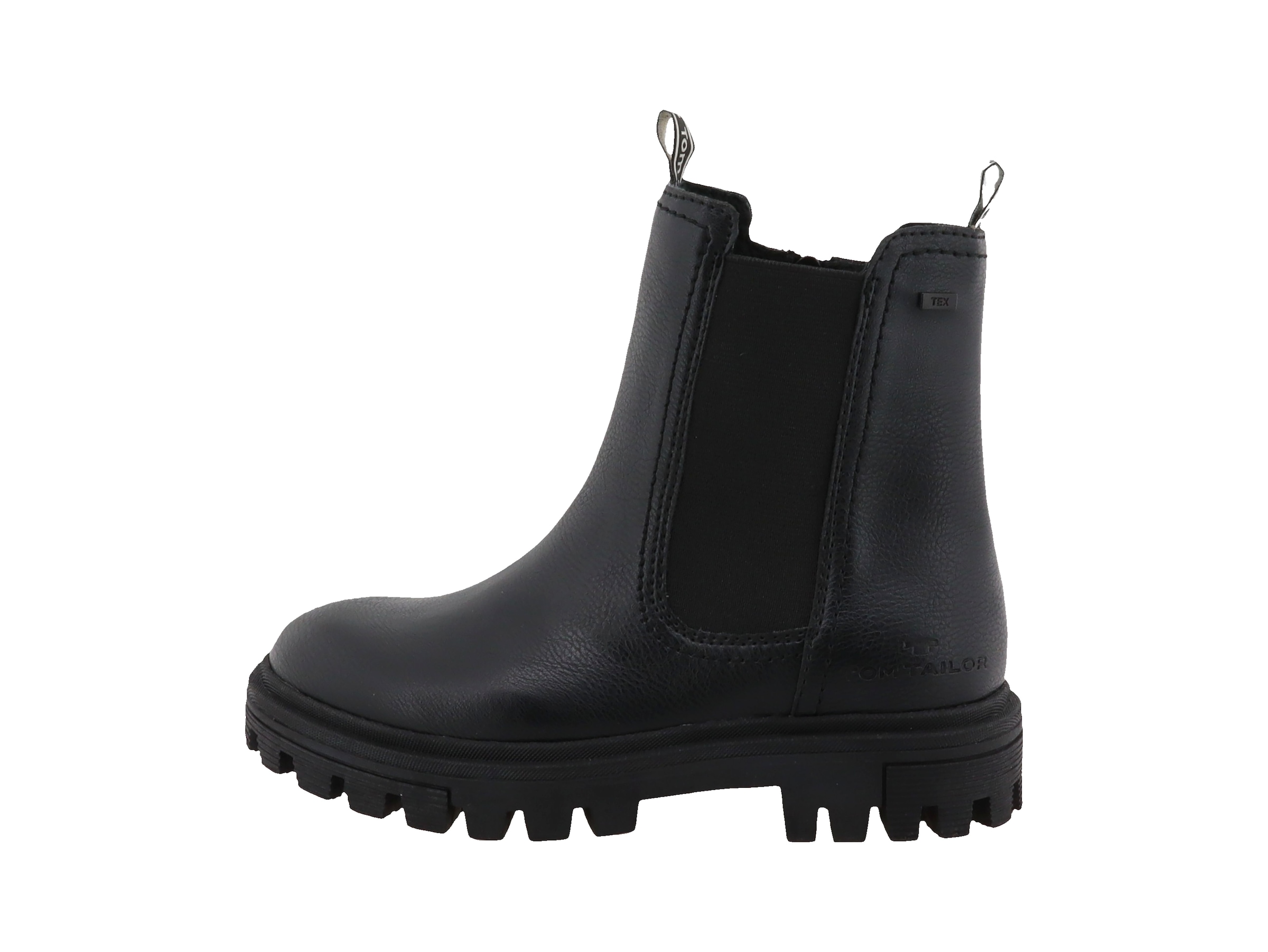 TOM TAILOR Chelseaboots  Blockabsatz, Stiefelette mit logobedruckten Anziehlaschen
