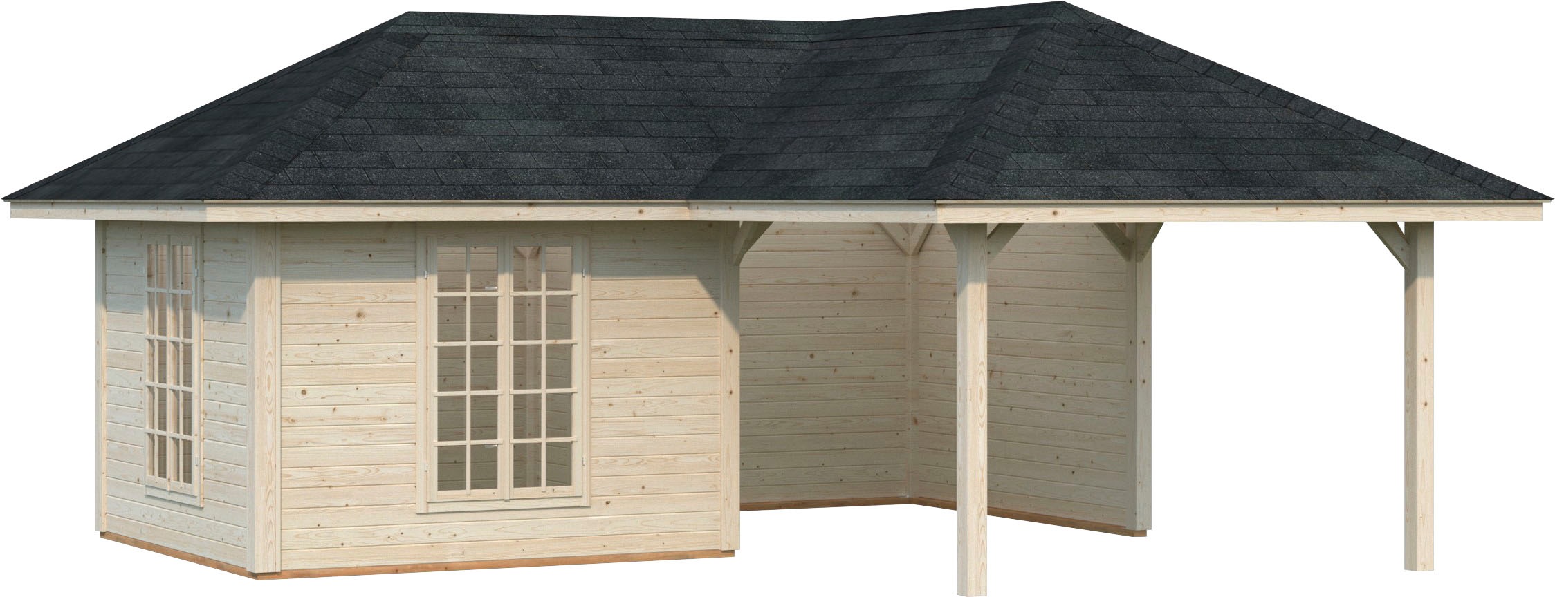 Holzpavillon »Bianca 24,9 m² Set 5«, BxTxH: 588x588x323 cm