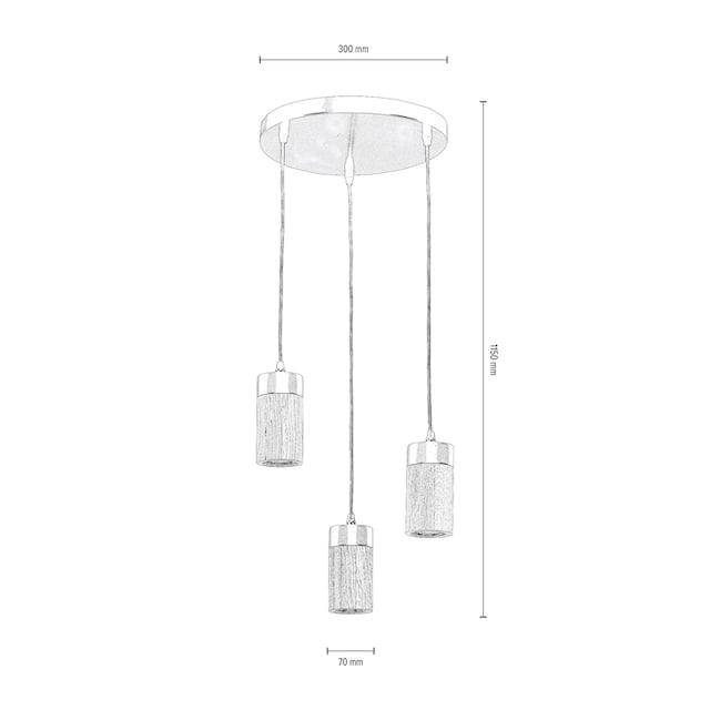 BRITOP LIGHTING Pendelleuchte »ANNICK«, 3 flammig-flammig, Hängeleuchte,  Aus edlem Eichenholz und Metall, LED-Leuchtmittel inkl. | BAUR