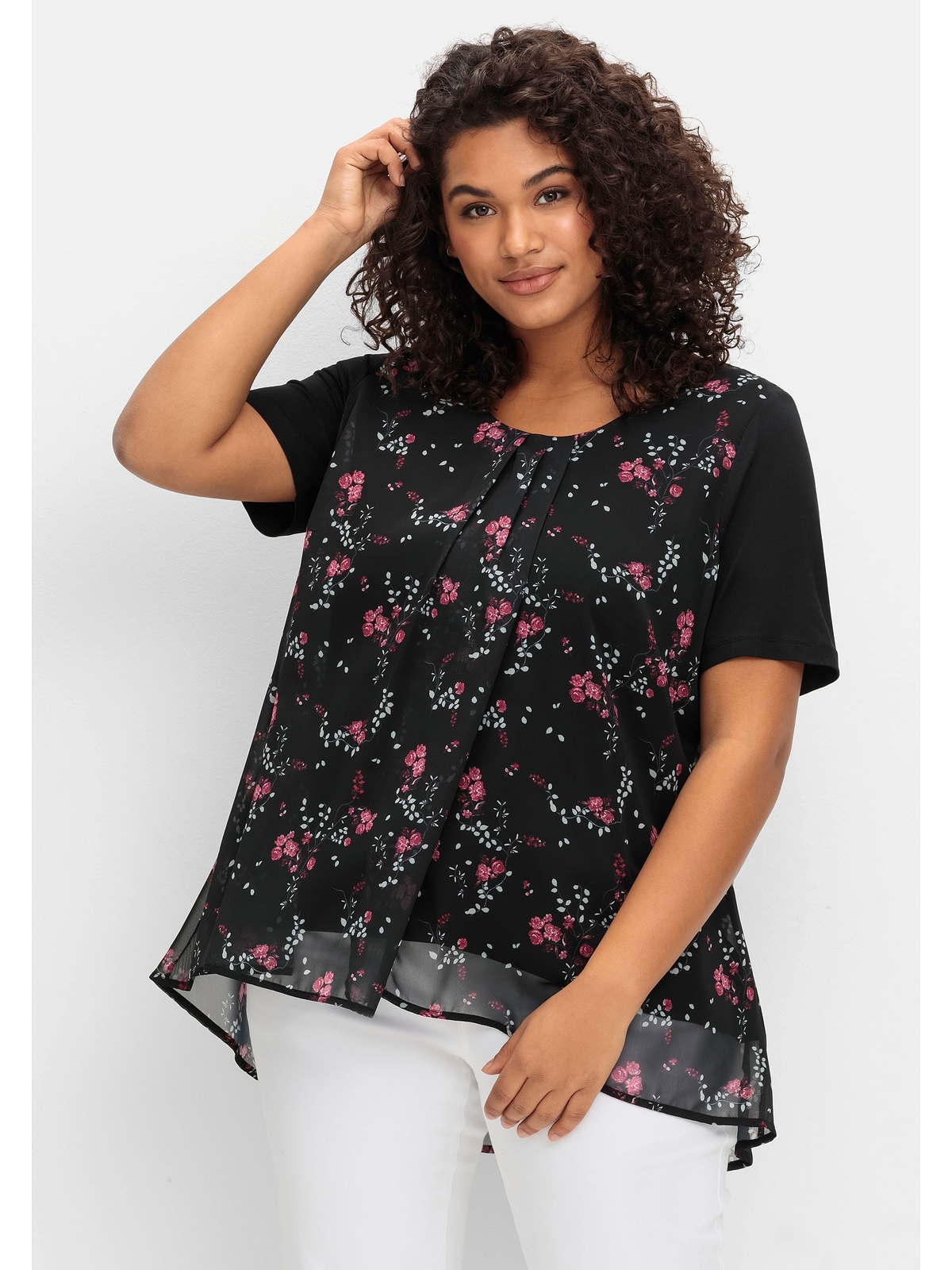 Sheego Blusenshirt "Große Größen", aus Jersey und Chiffon