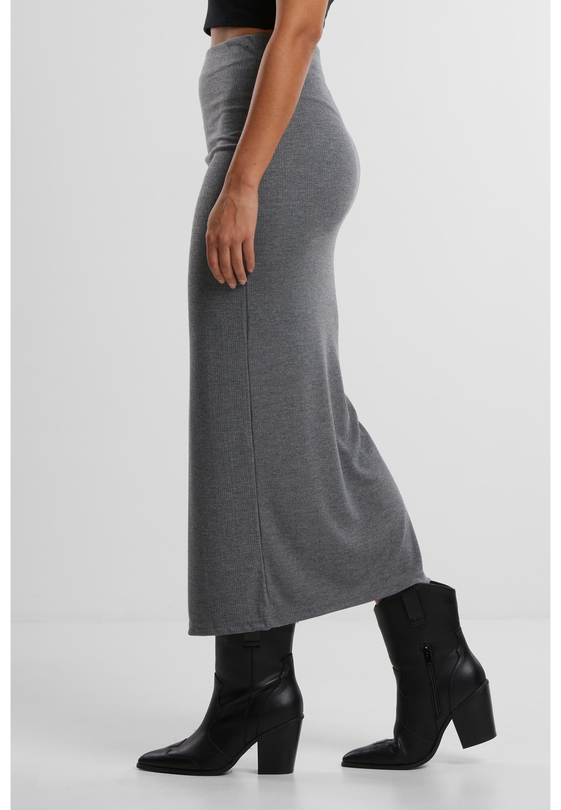 URBAN CLASSICS Sommerrock »Urban Classics Ladies Rib High Slit Skirt«, (1 tlg.)