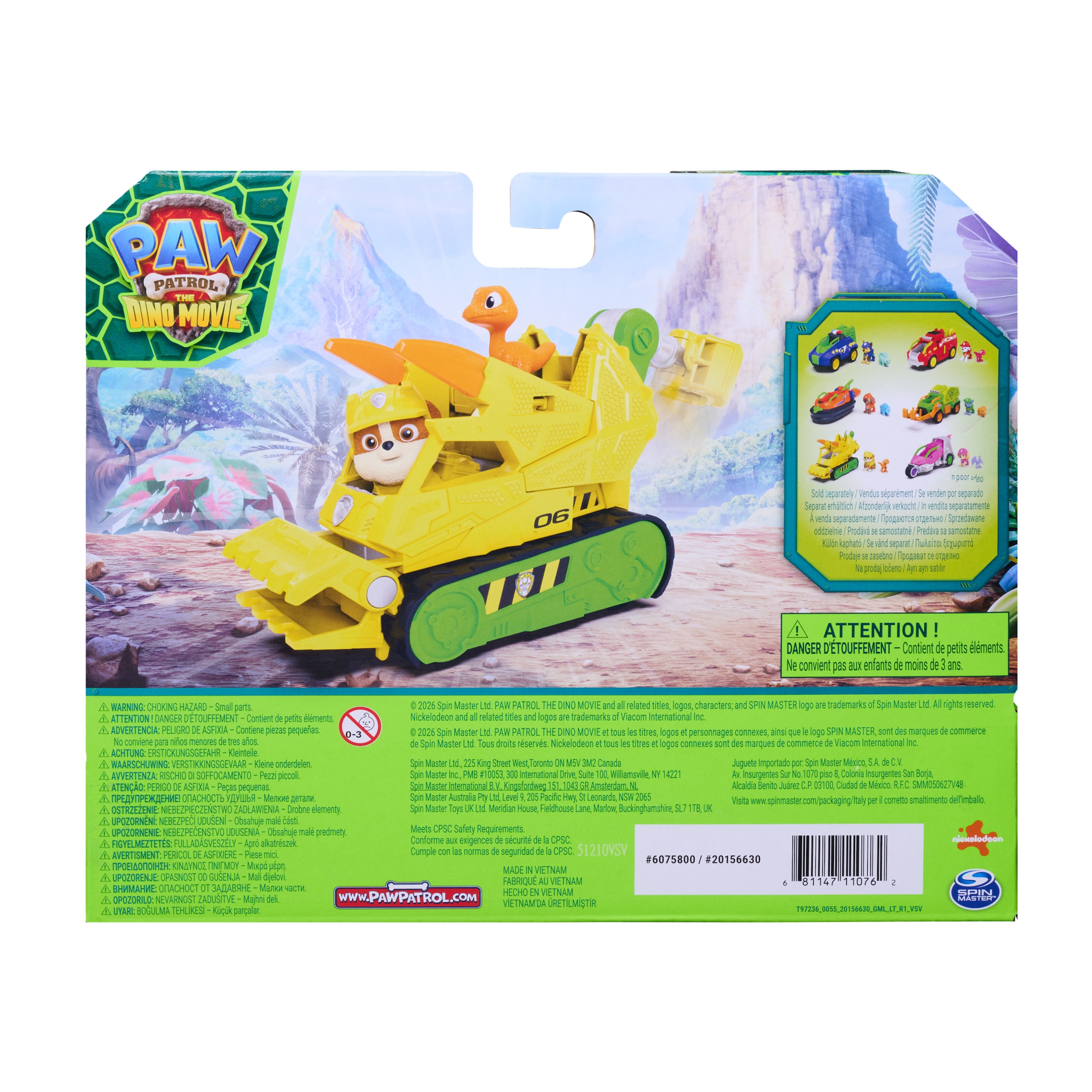 Spin Master Spielzeug-Auto »PAW Patrol: Der Dino Film, Rubbles Dino-Rettungs-Bulldozer«