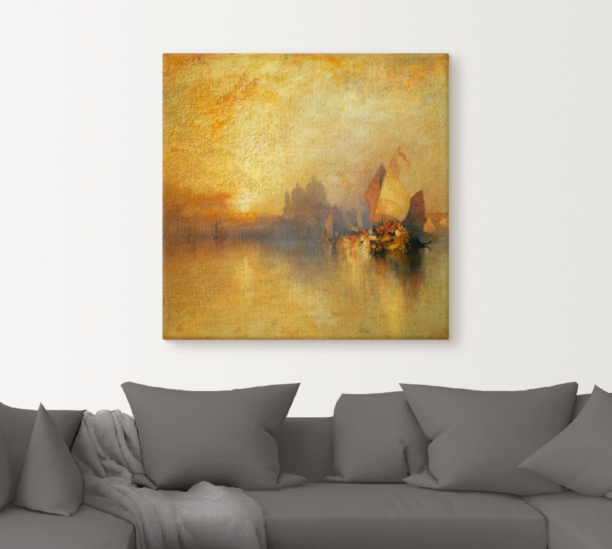 Artland Leinwandbild »Venedig bei Sonnenuntergang.«, Sonnenaufgang & -untergang, (1 St.), auf Keilrahmen gespannt
