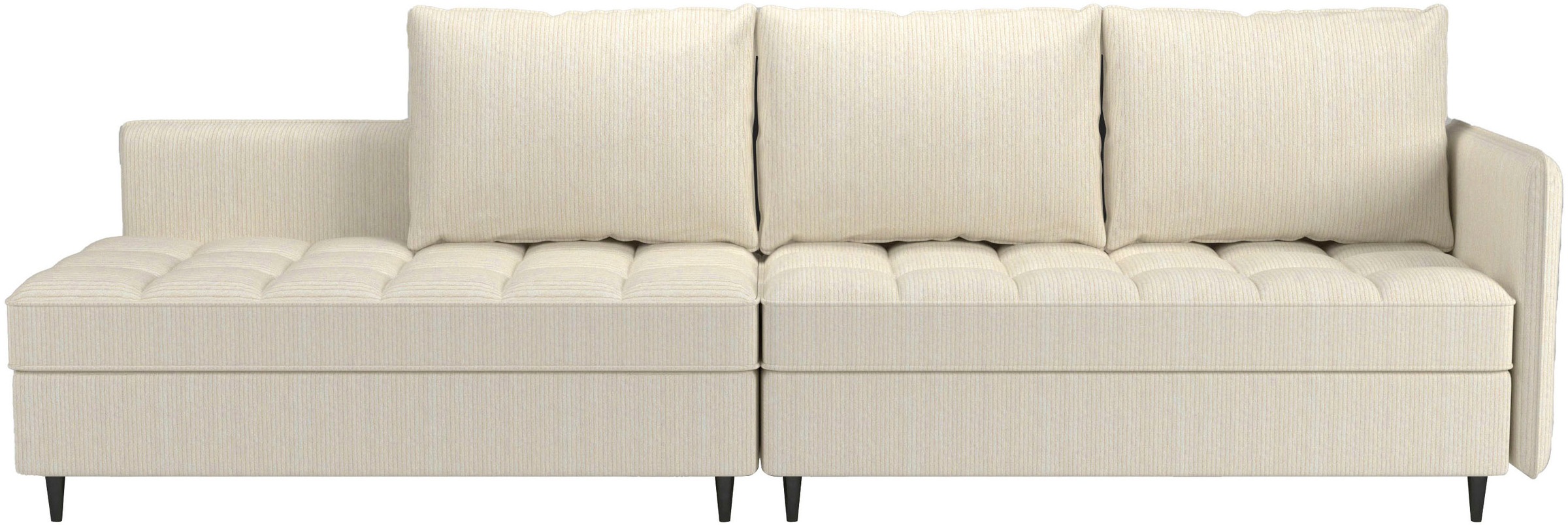 Dorel Home Ecksofa »LINDHUS, L-Form, 4 verschiedene Stellvarianten, Lounge-Sofa,«, Wohnlandschaft, mit Recamiere, großer Bettkasten, Cord, Chenille