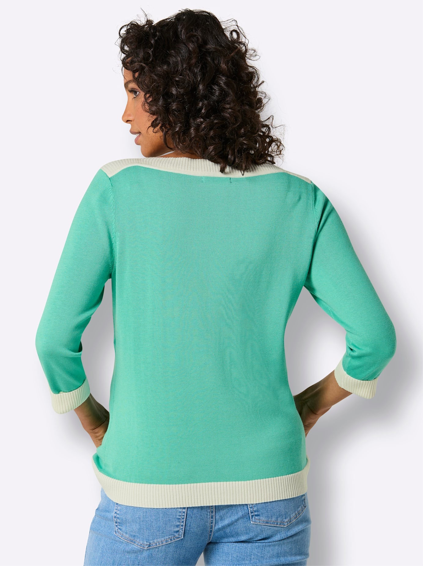 CREATION L PREMIUM 3/4 Arm-Pullover "Seiden-Baumwoll-Pullover" günstig online kaufen